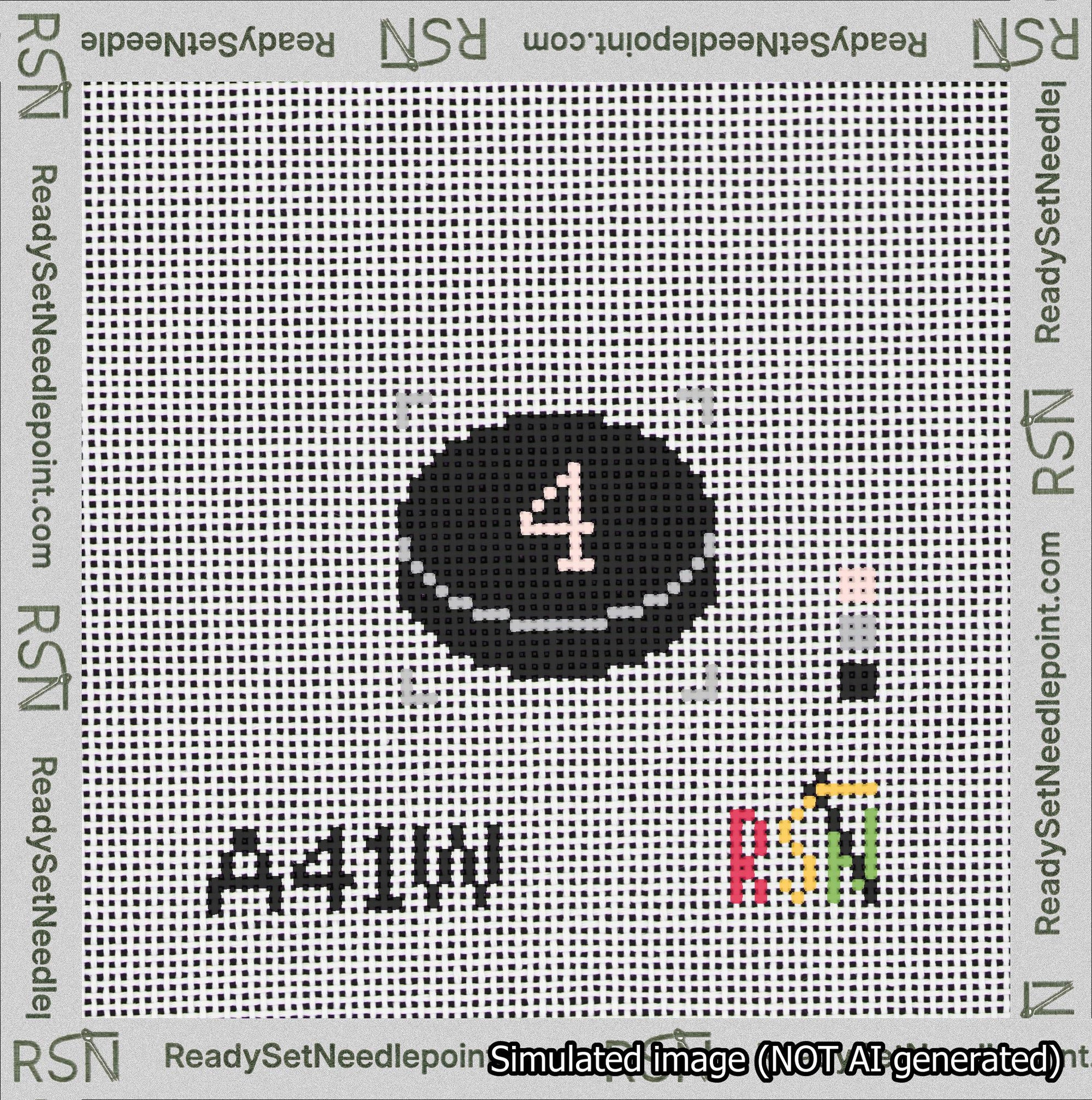 Hockey Puck Bag Charm Pink 0-49 Needlepoint Canvas Design