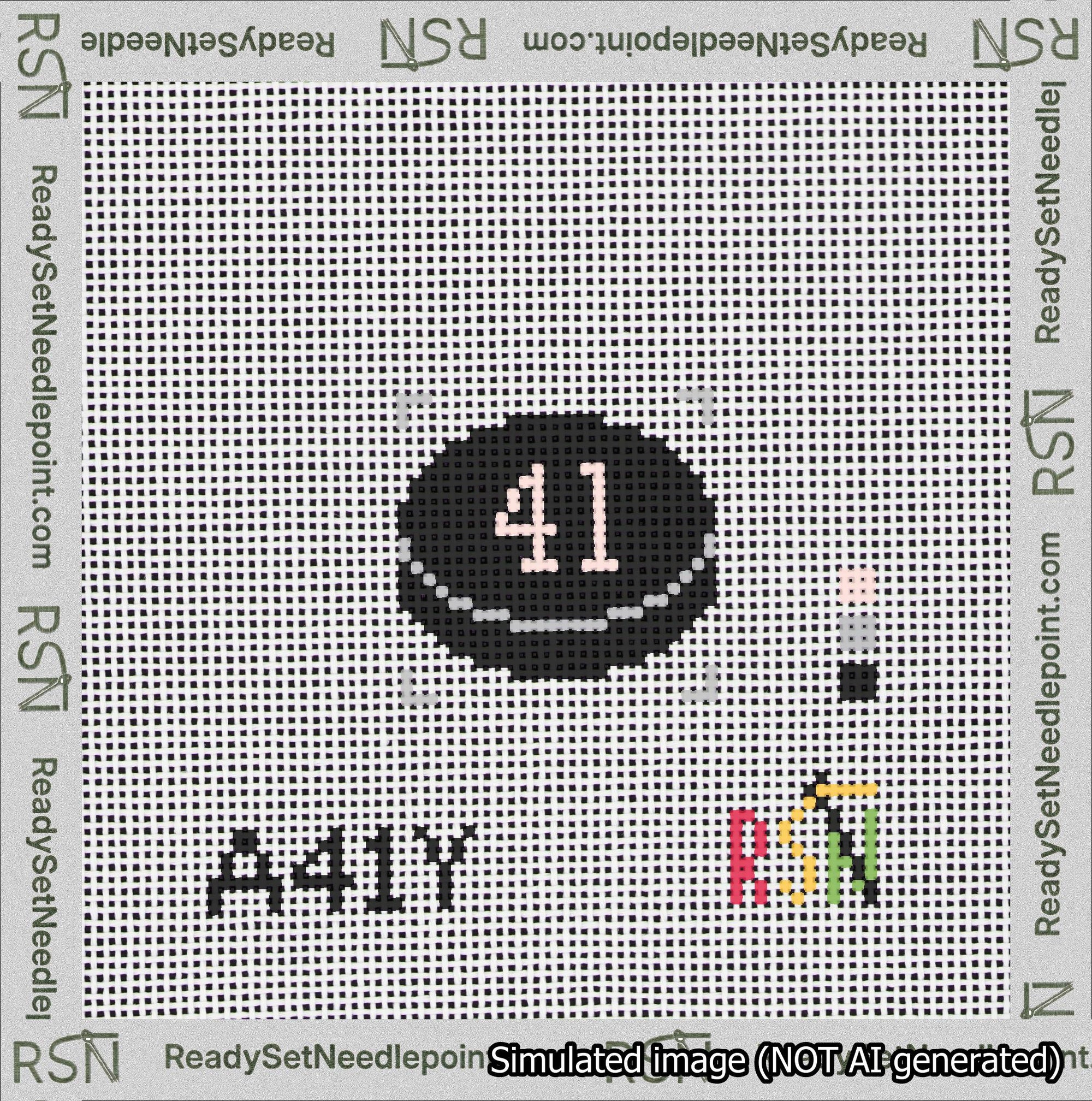 Hockey Puck Bag Charm Pink 0-49 Needlepoint Canvas Design