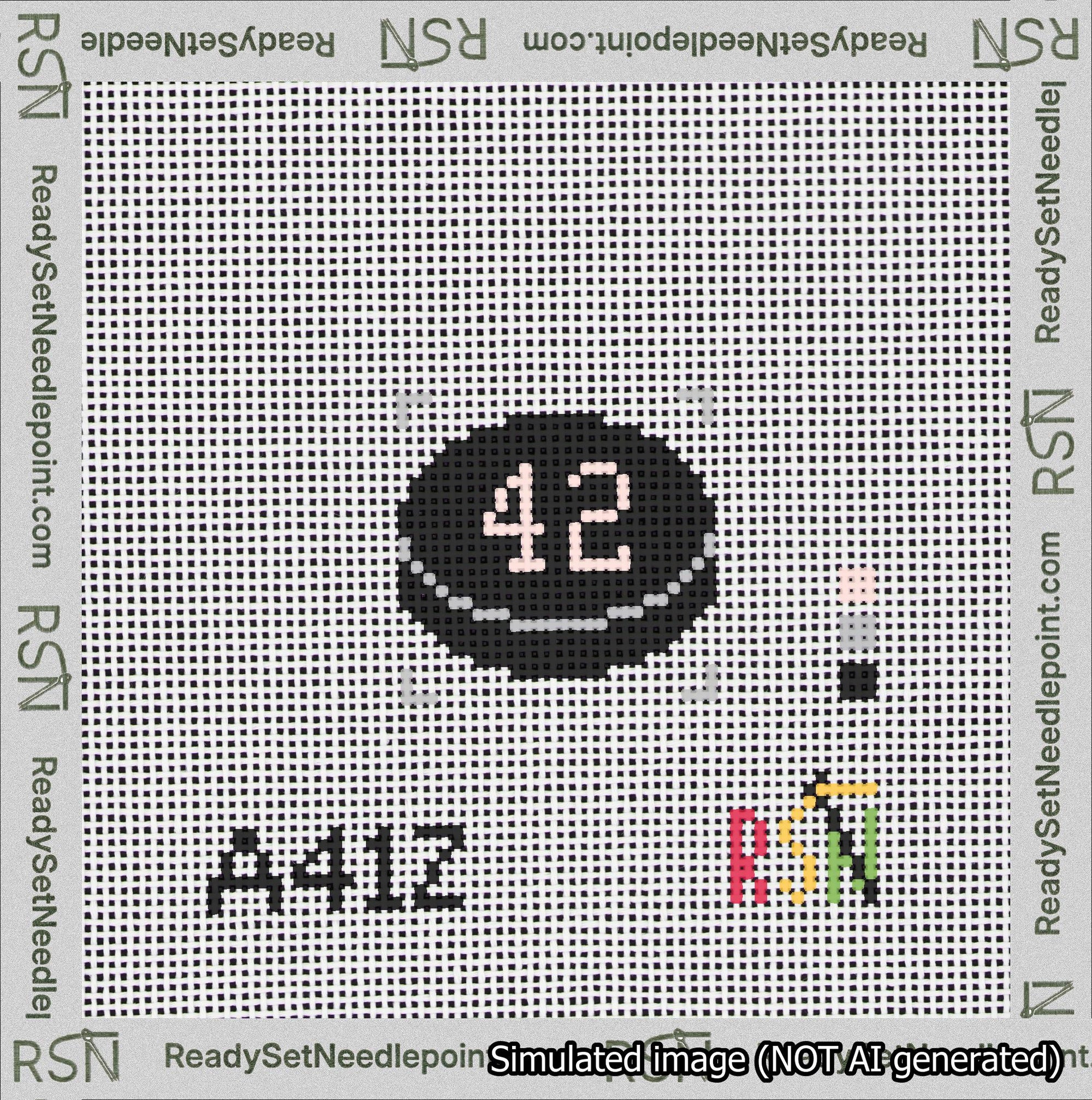 Hockey Puck Bag Charm Pink 0-49 Needlepoint Canvas Design