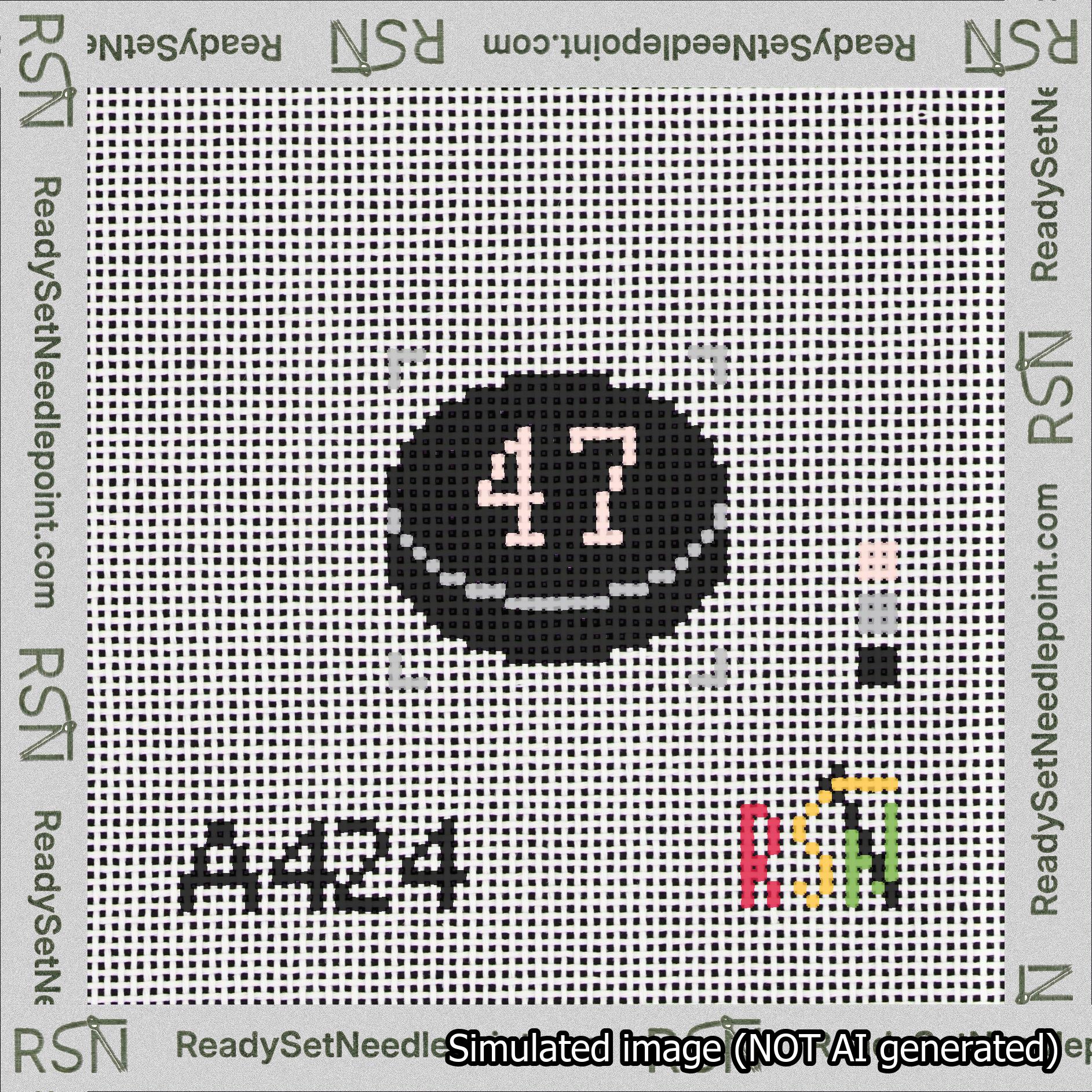 Hockey Puck Bag Charm Pink 0-49 Needlepoint Canvas Design