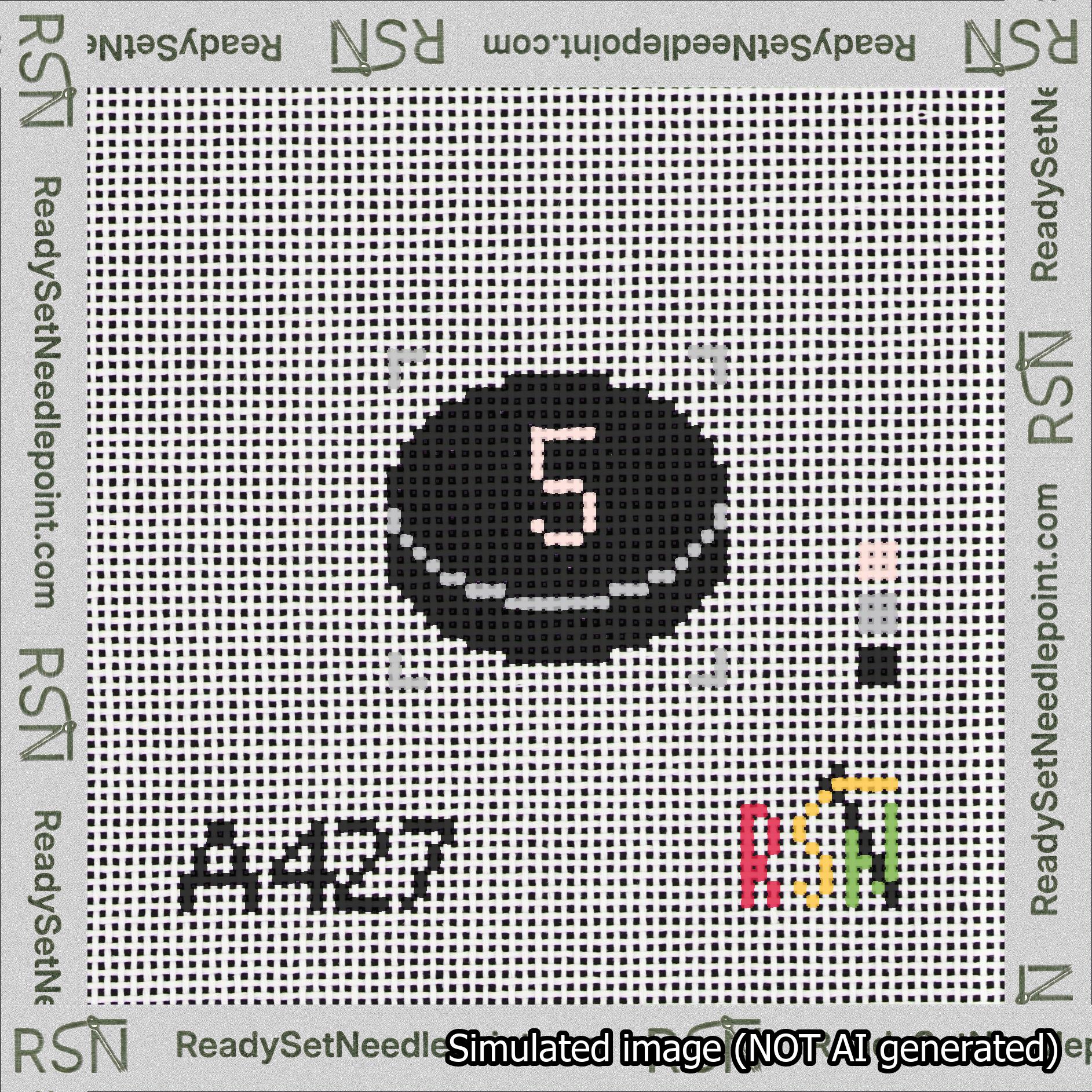 Hockey Puck Bag Charm Pink 0-49 Needlepoint Canvas Design