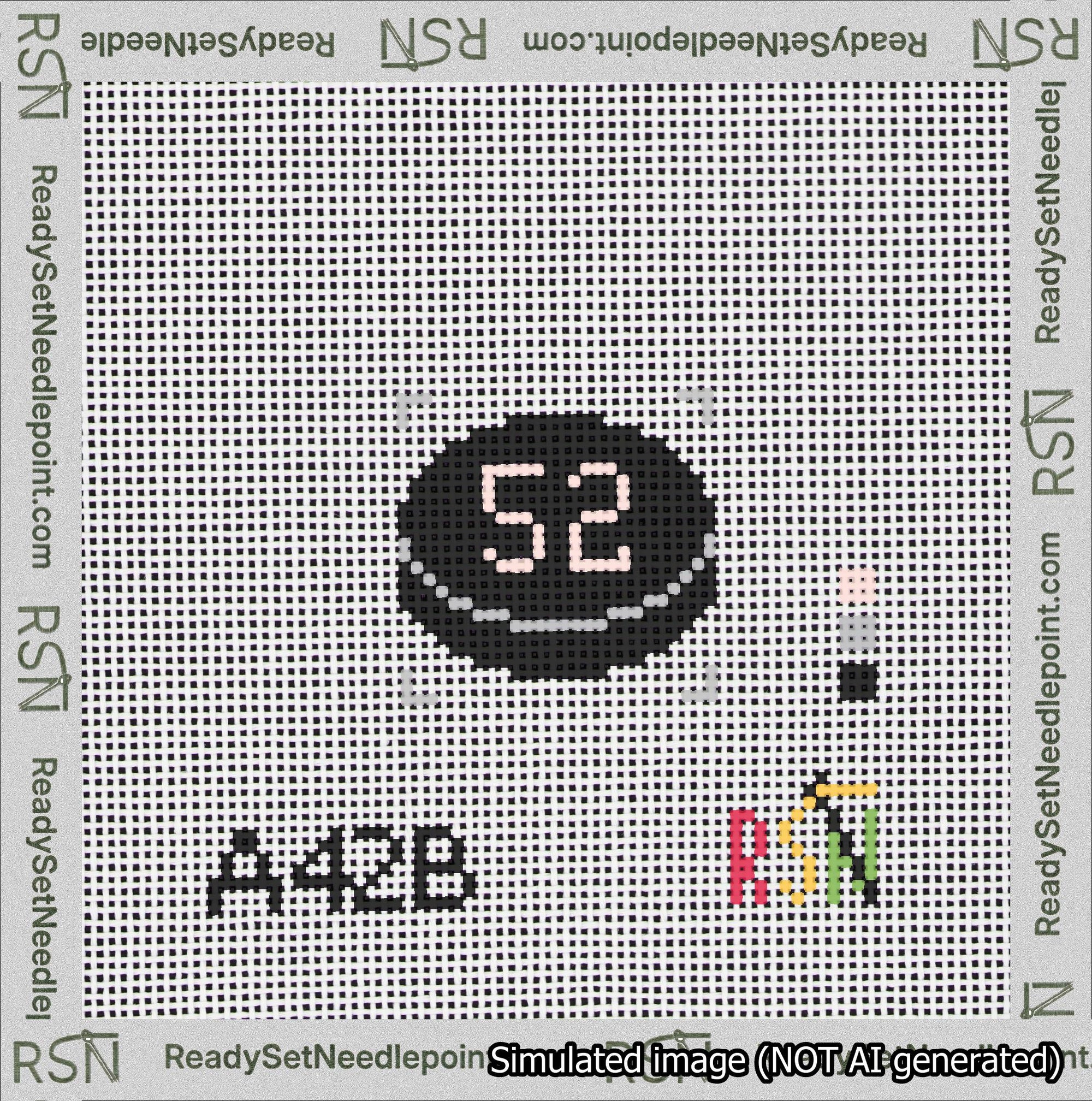 Hockey Puck Bag Charm Pink 50-99 Needlepoint Canvas Design