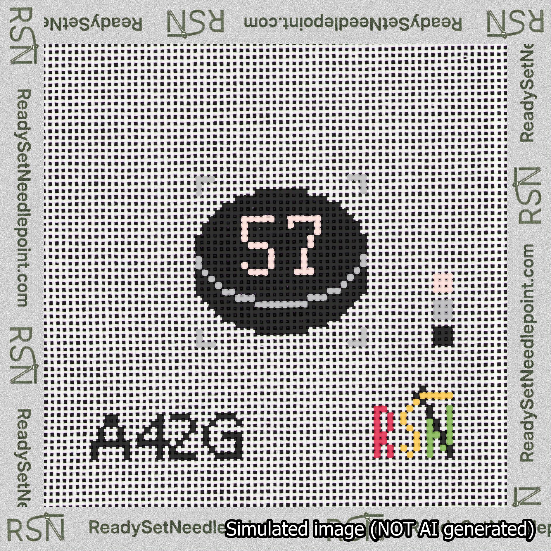 Hockey Puck Bag Charm Pink 50-99 Needlepoint Canvas Design