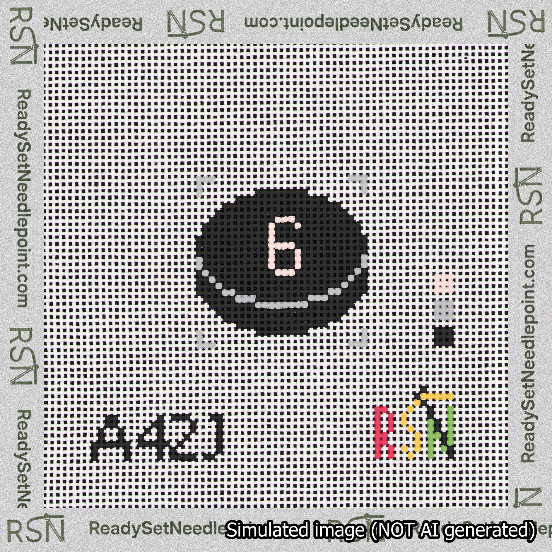 Hockey Puck Bag Charm Pink 0-49 Needlepoint Canvas Design