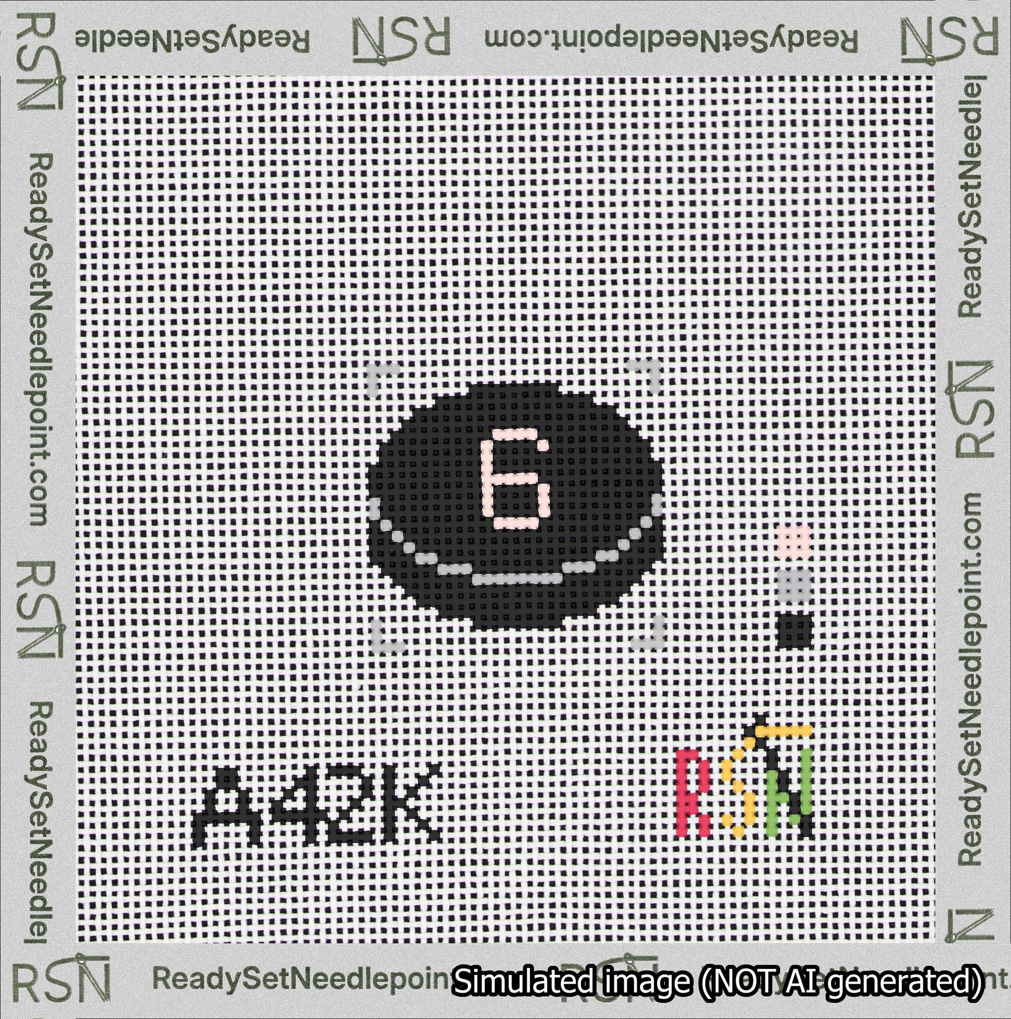 Hockey Puck Bag Charm Pink 0-49 Needlepoint Canvas Design