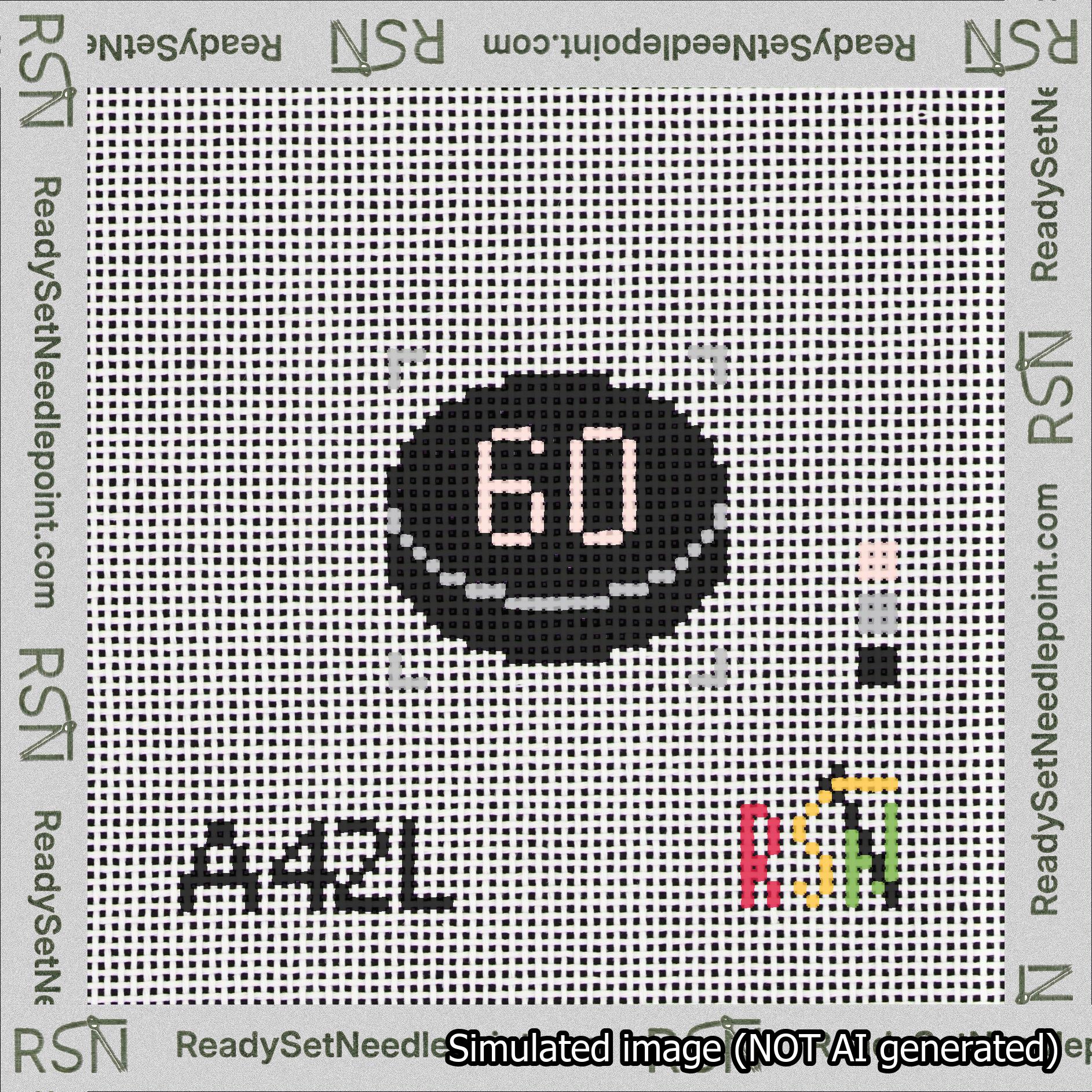 Hockey Puck Bag Charm Pink 50-99 Needlepoint Canvas Design