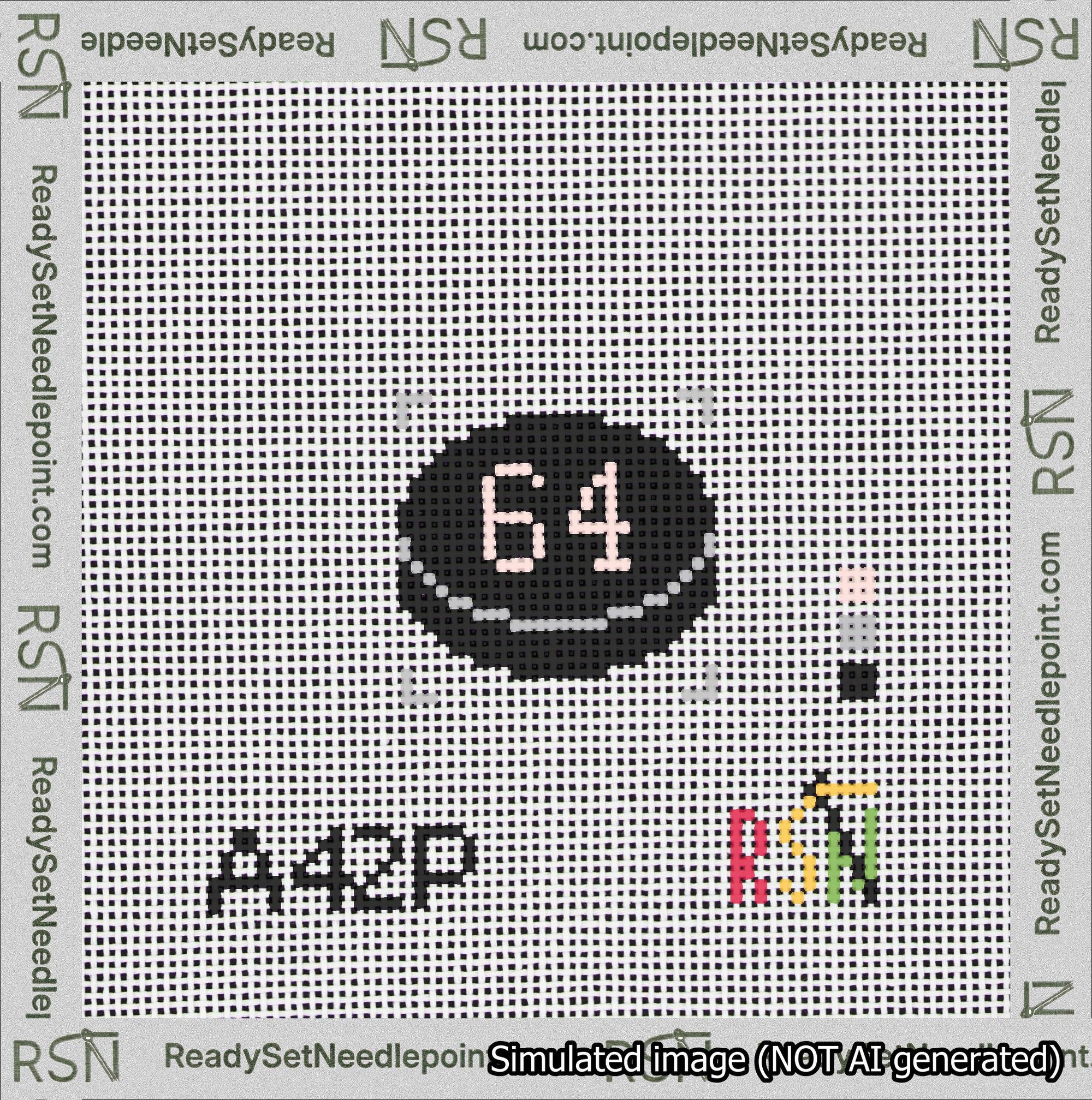 Hockey Puck Bag Charm Pink 50-99 Needlepoint Canvas Design