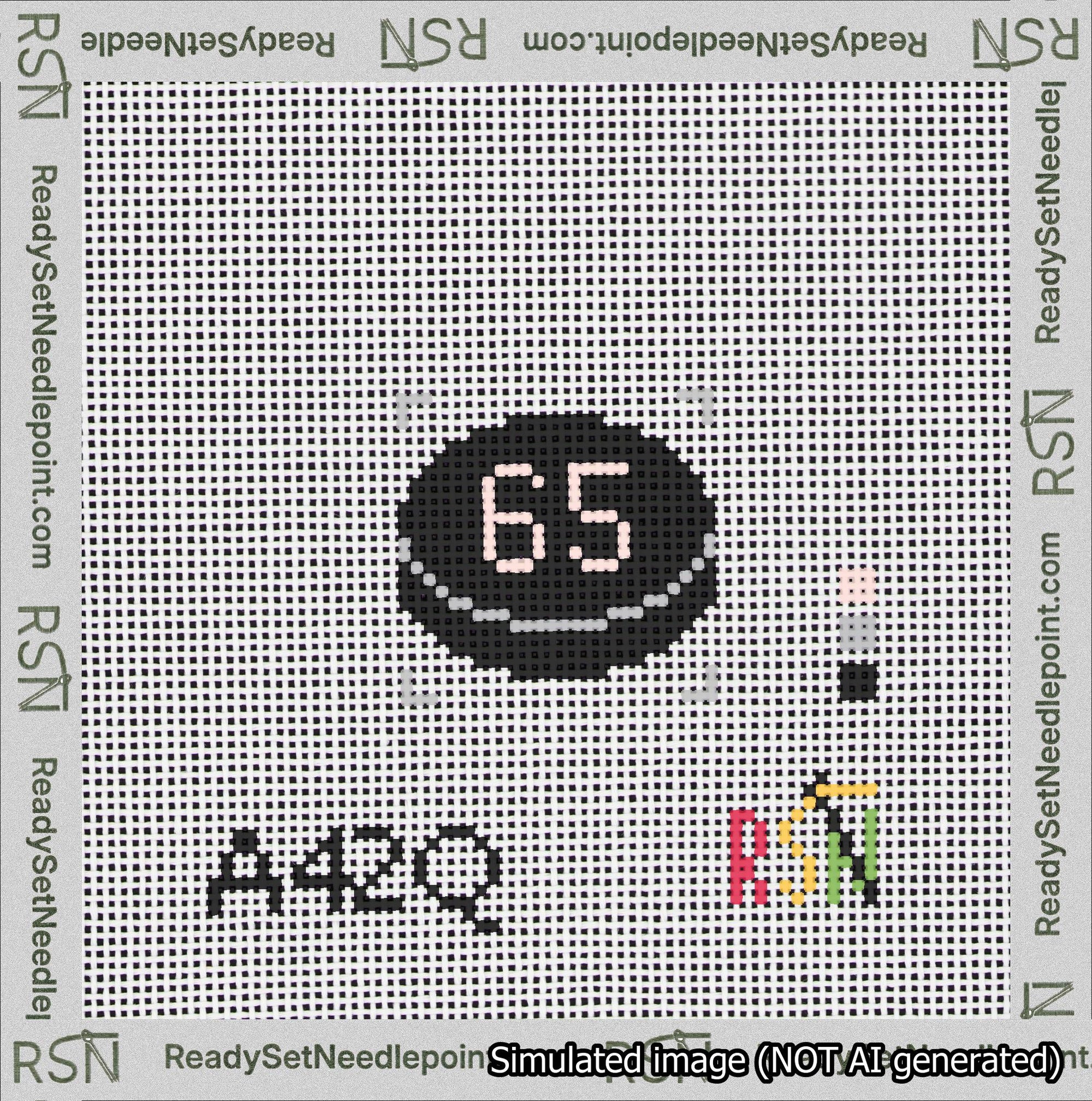 Hockey Puck Bag Charm Pink 50-99 Needlepoint Canvas Design