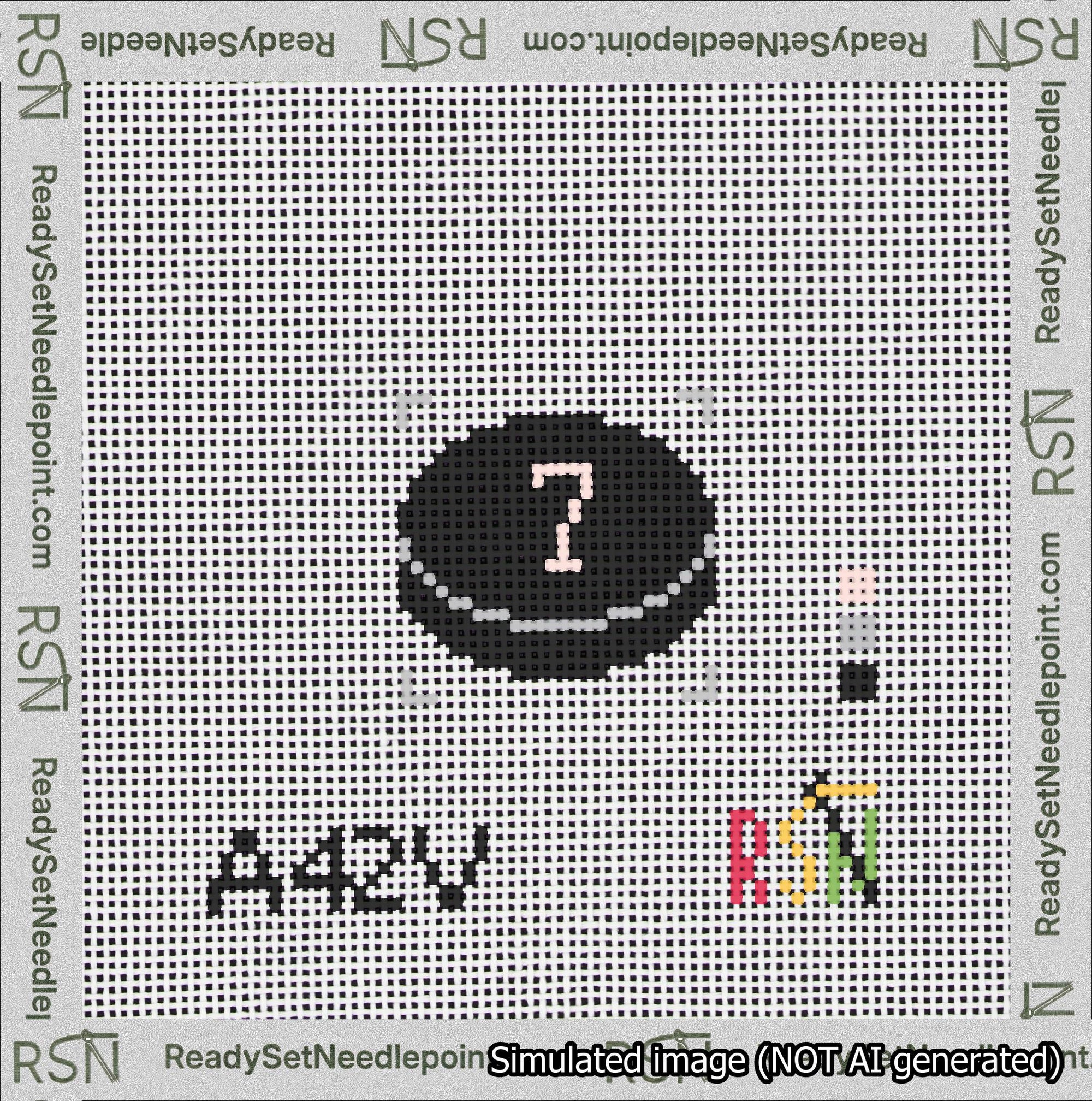 Hockey Puck Bag Charm Pink 0-49 Needlepoint Canvas Design