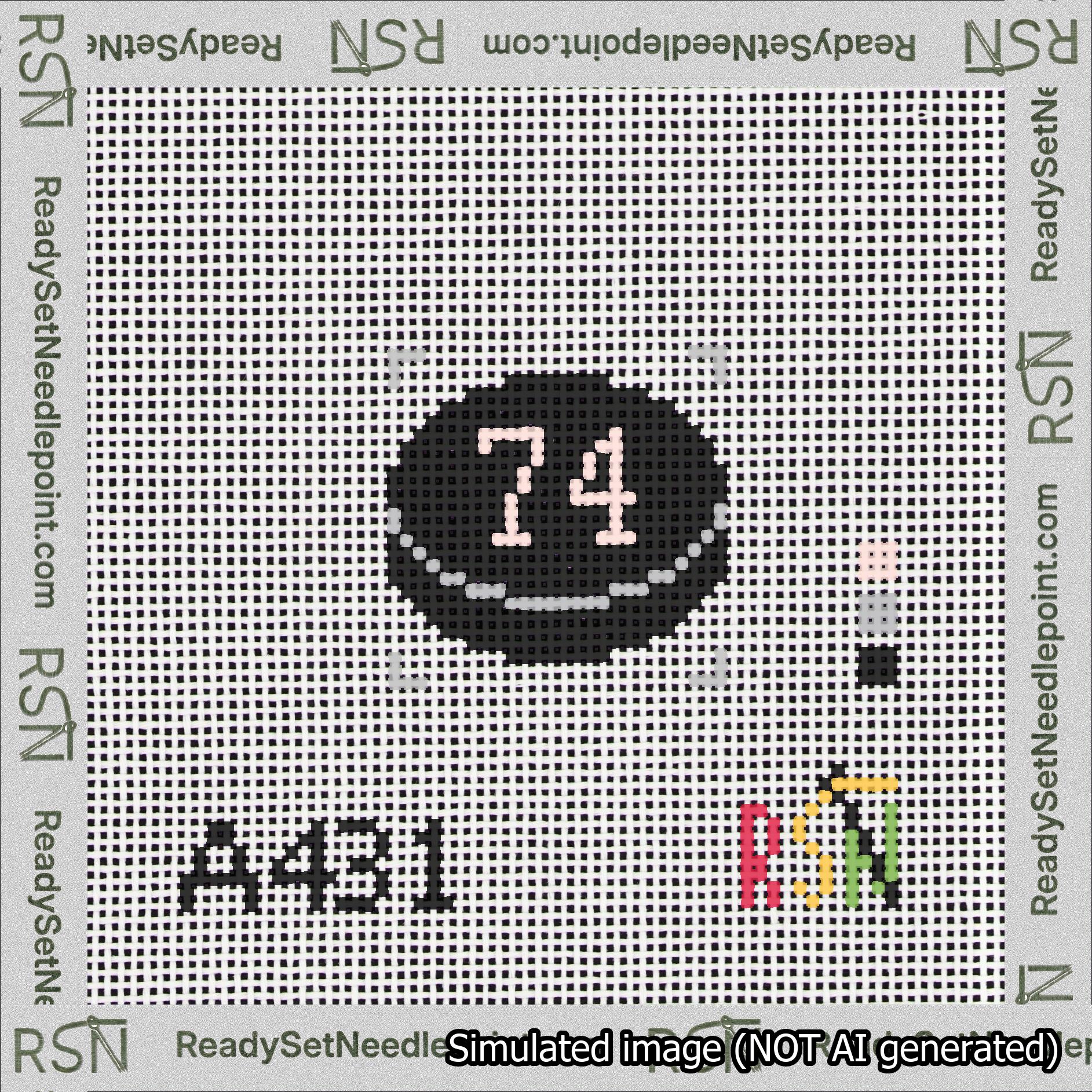 Hockey Puck Bag Charm Pink 50-99 Needlepoint Canvas Design