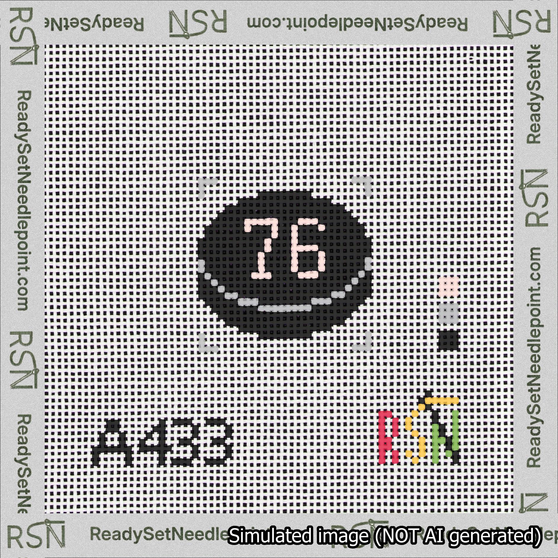 Hockey Puck Bag Charm Pink 50-99 Needlepoint Canvas Design