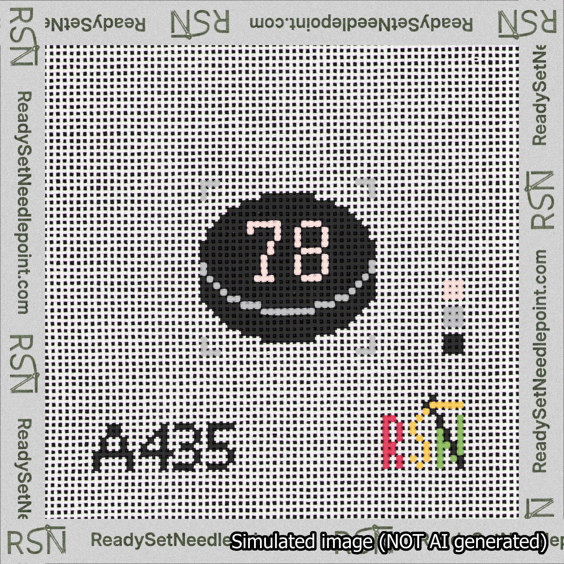 Hockey Puck Bag Charm Pink 50-99 Needlepoint Canvas Design