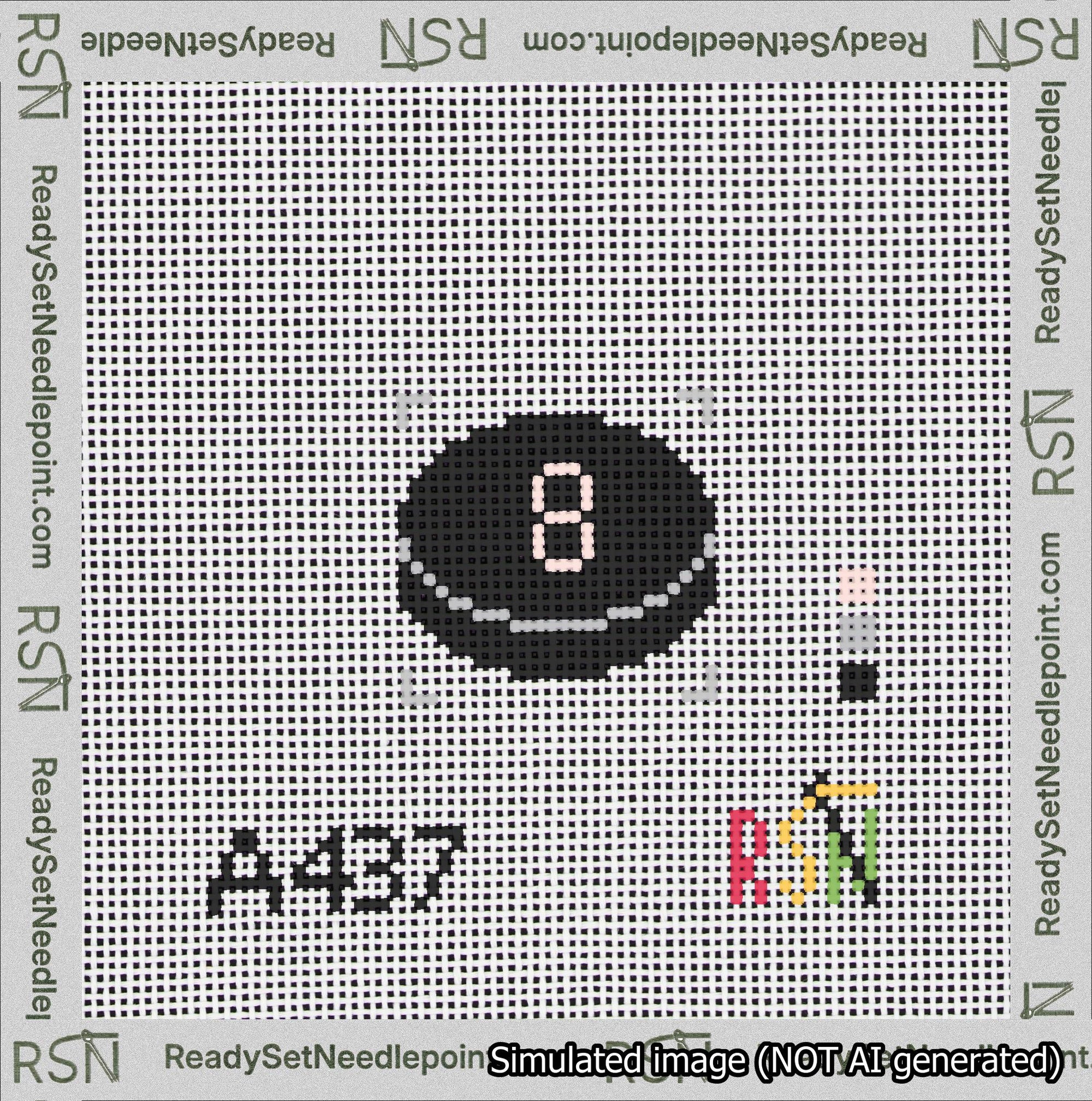 Hockey Puck Bag Charm Pink 0-49 Needlepoint Canvas Design