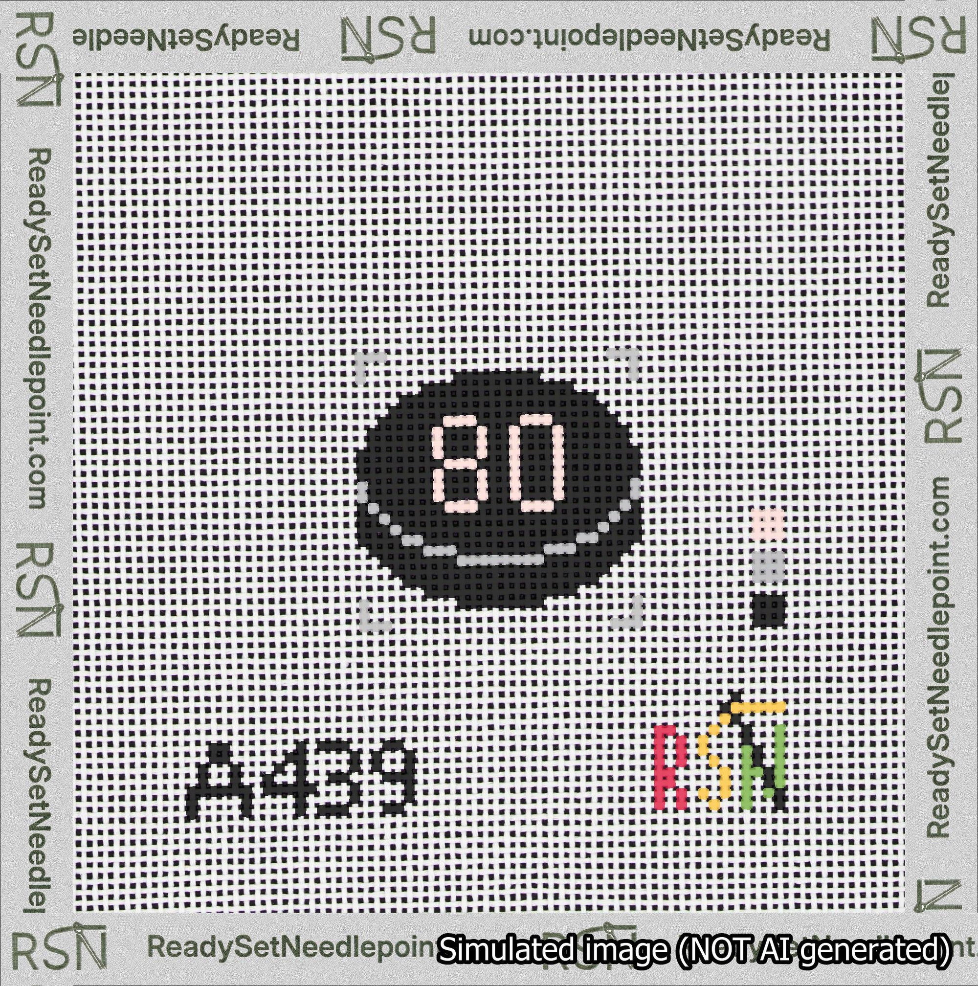 Hockey Puck Bag Charm Pink 50-99 Needlepoint Canvas Design