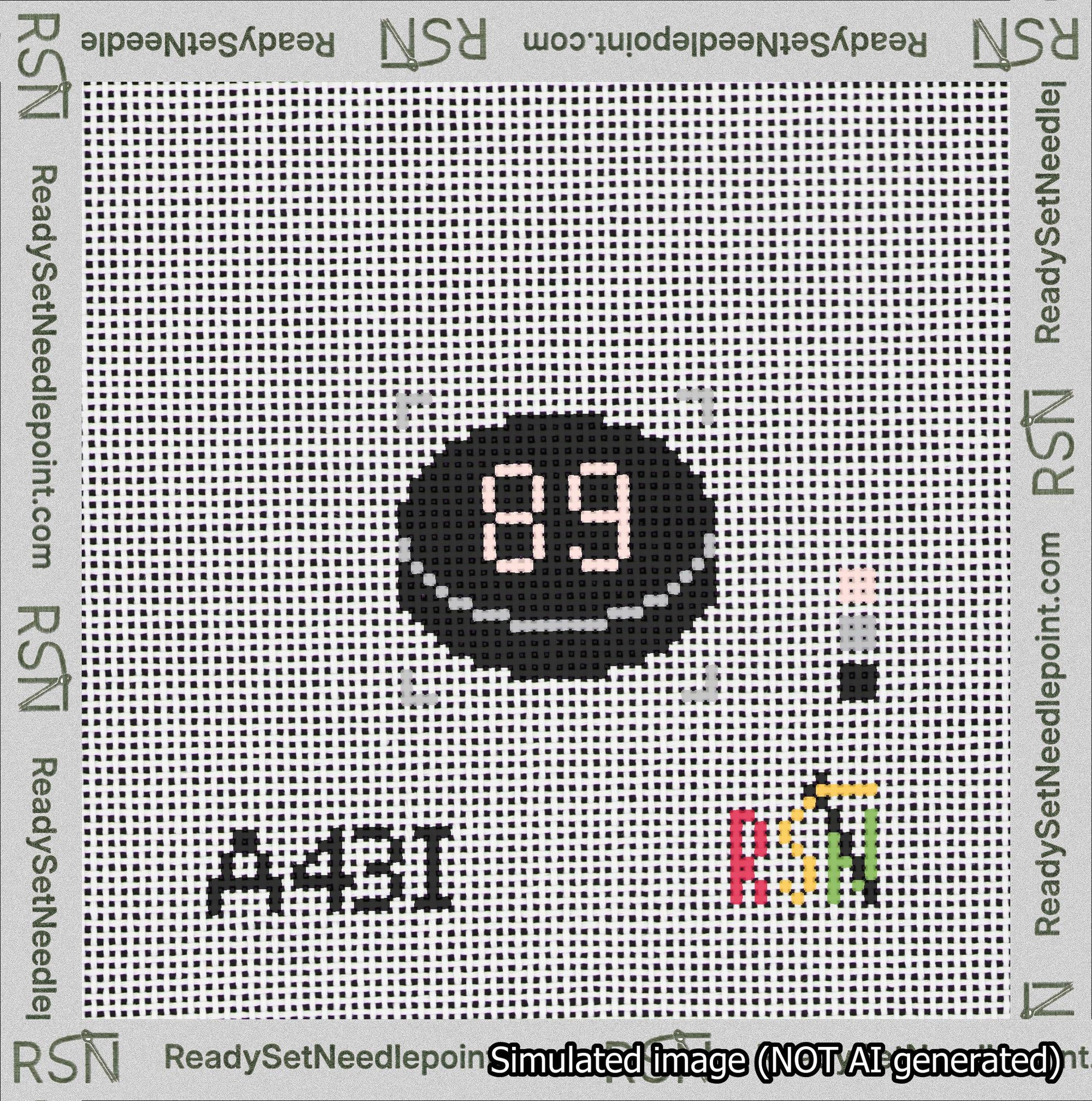 Hockey Puck Bag Charm Pink 50-99 Needlepoint Canvas Design