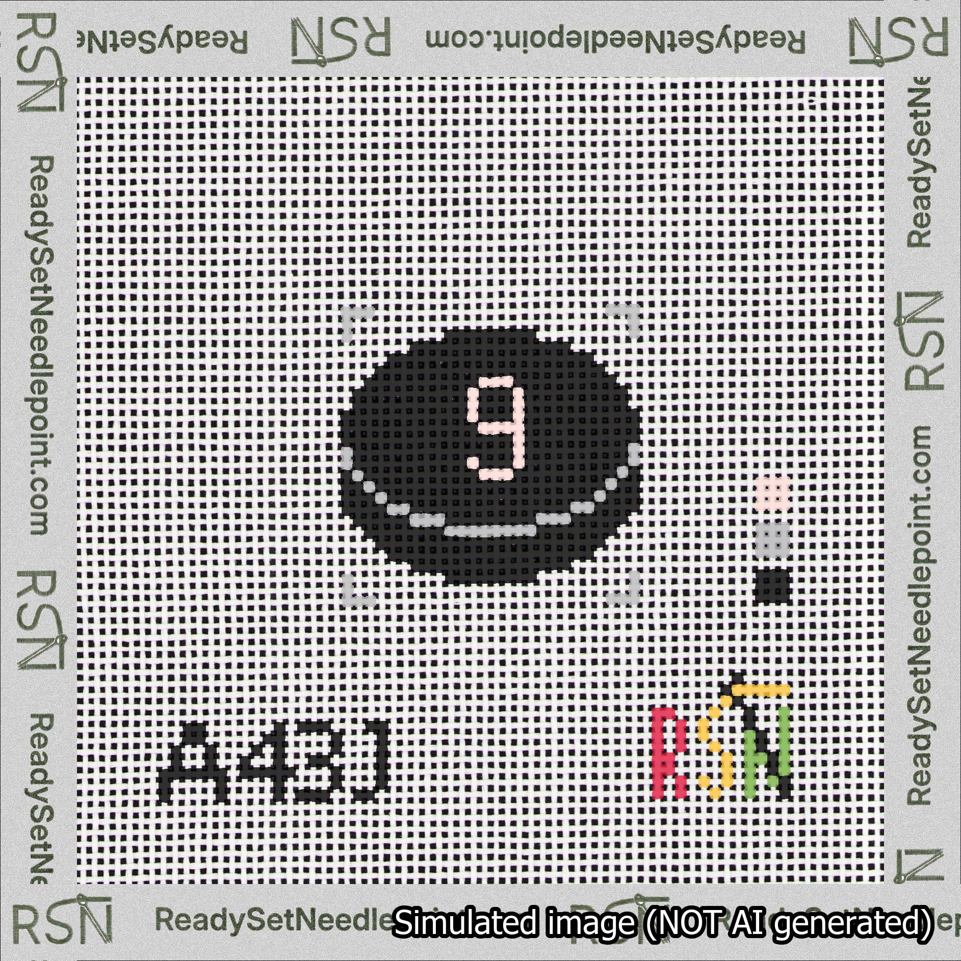 Hockey Puck Bag Charm Pink 0-49 Needlepoint Canvas Design