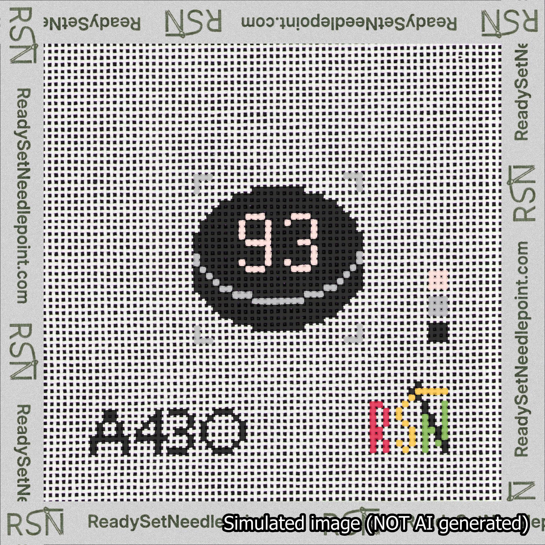 Hockey Puck Bag Charm Pink 50-99 Needlepoint Canvas Design