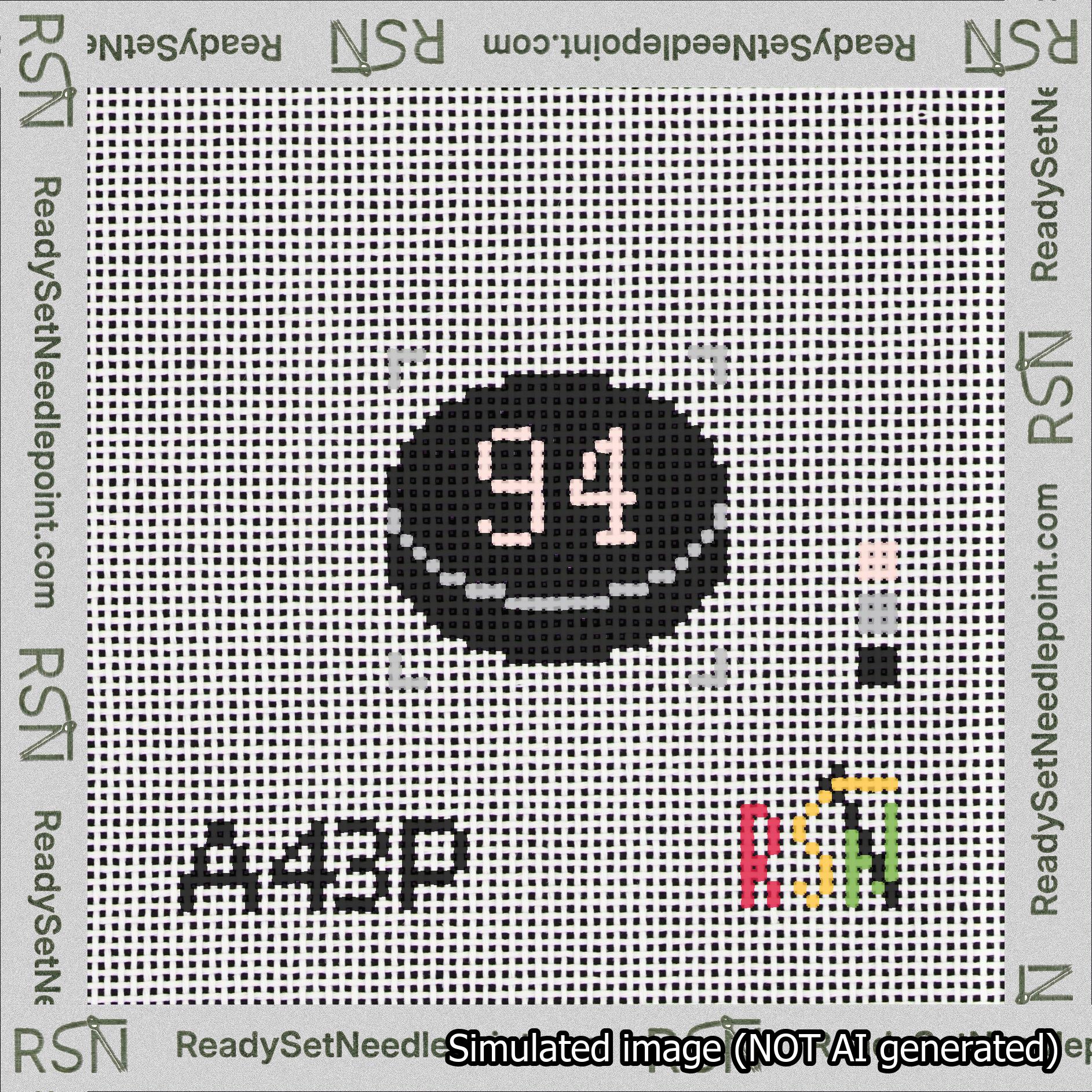 Hockey Puck Bag Charm Pink 50-99 Needlepoint Canvas Design