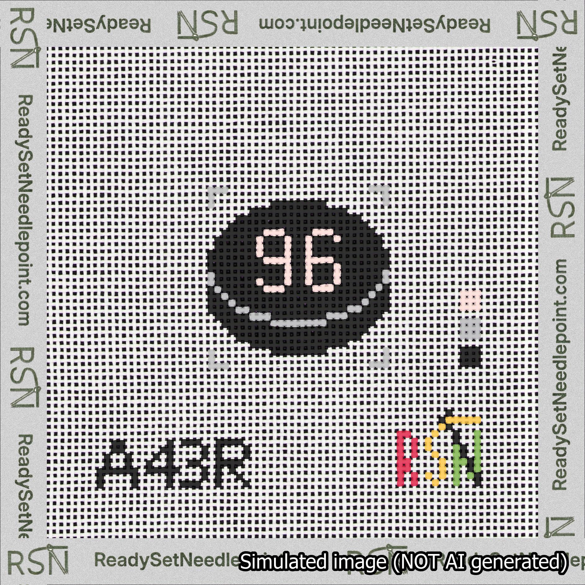 Hockey Puck Bag Charm Pink 50-99 Needlepoint Canvas Design