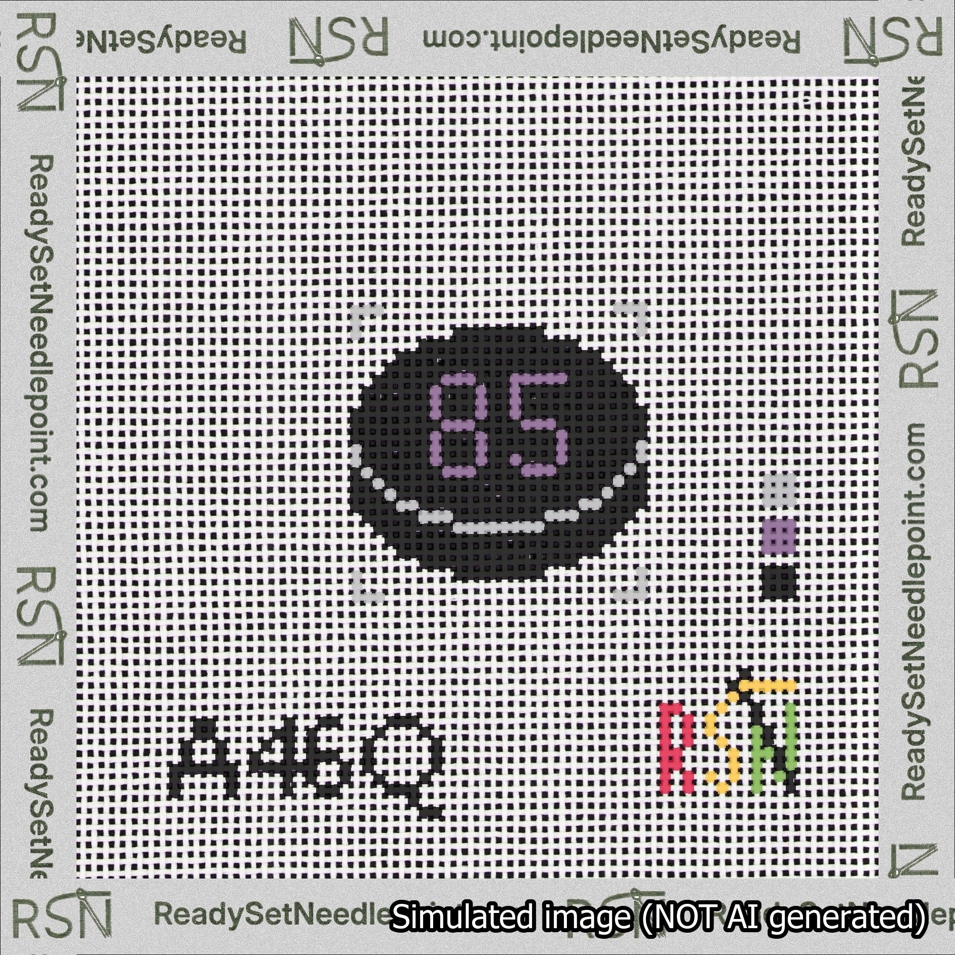 Hockey Puck Bag Charm Purple 50-99 Needlepoint Canvas Design