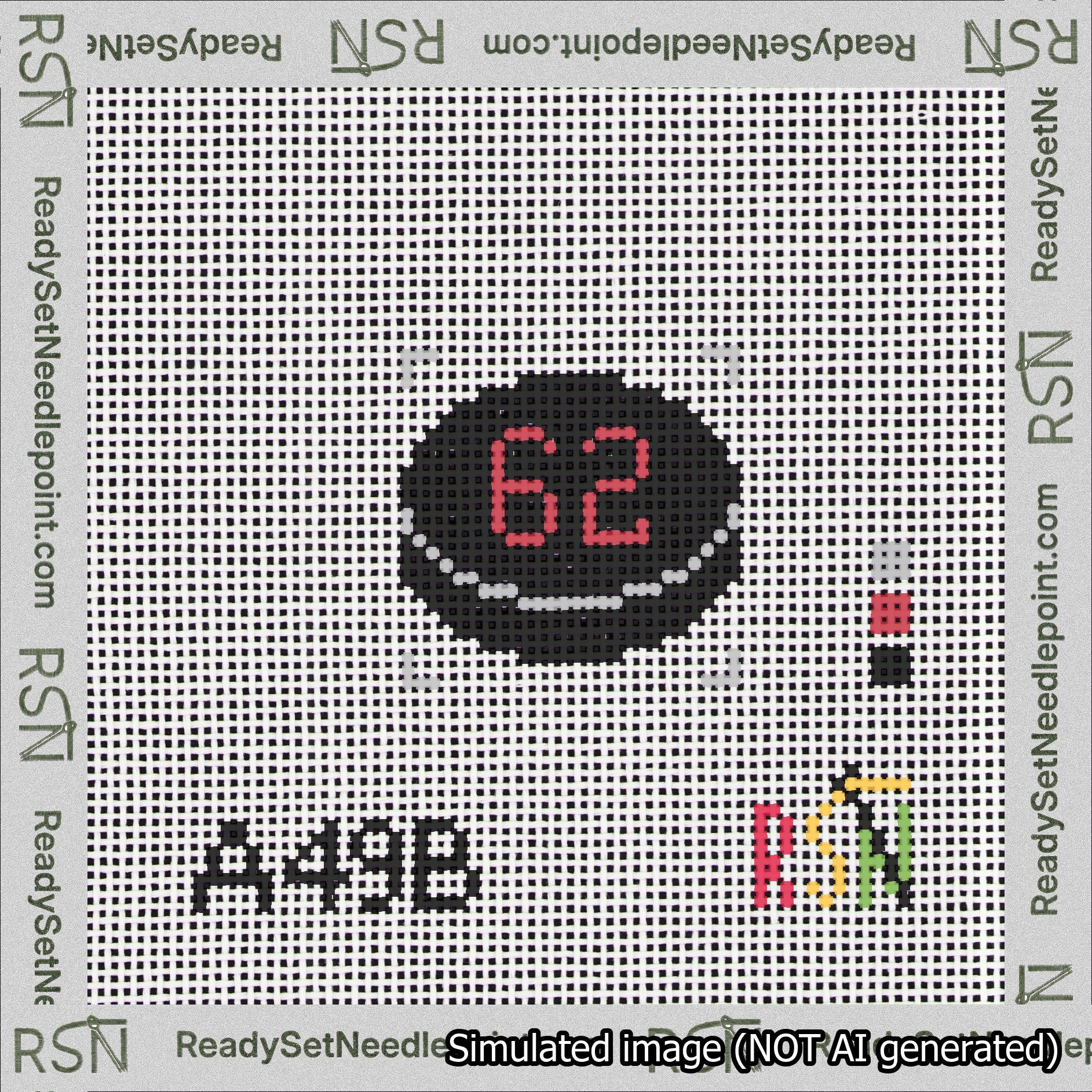 Hockey Puck Bag Charm Red 50-99 Needlepoint Canvas Design