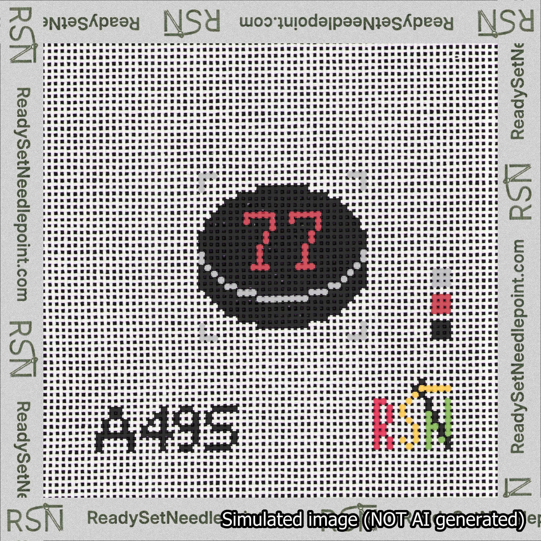 Hockey Puck Bag Charm Red 50-99 Needlepoint Canvas Design