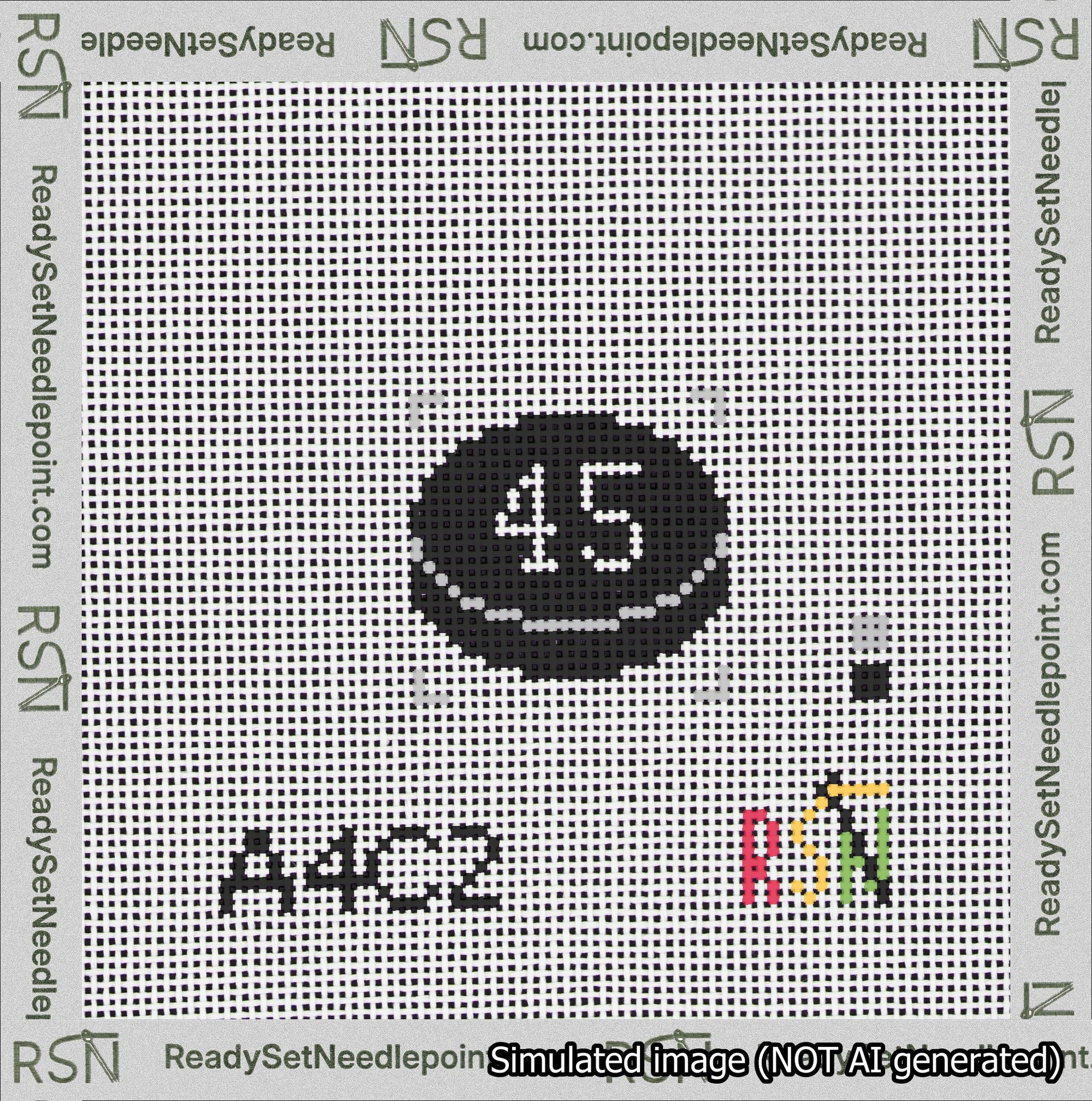 Hockey Puck Bag Charm White 0-49 Needlepoint Canvas Design