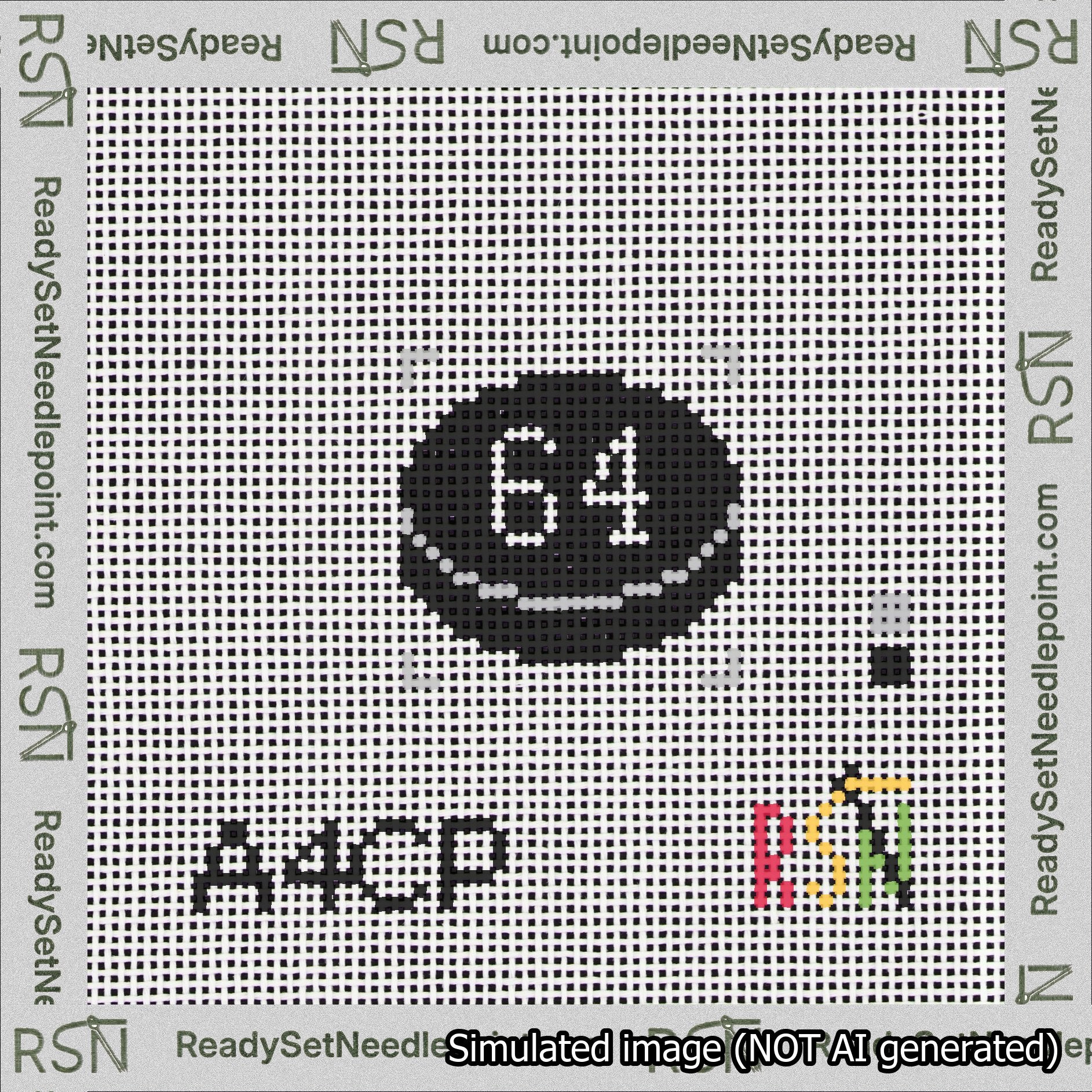 Hockey Puck Bag Charm White 50-99 Needlepoint Canvas Design