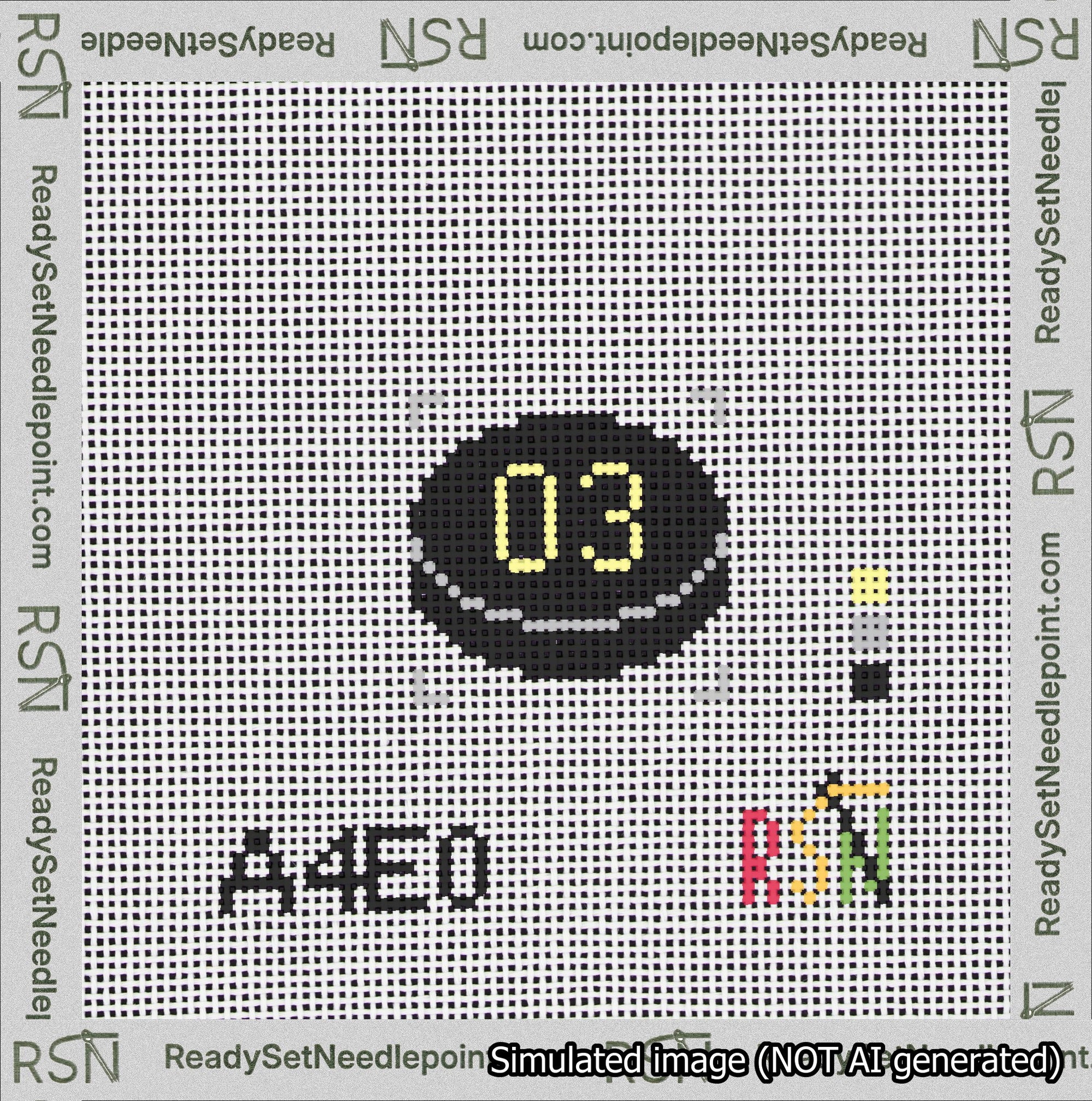 Hockey Puck Bag Charm Yellow 0-49 Needlepoint Canvas Design