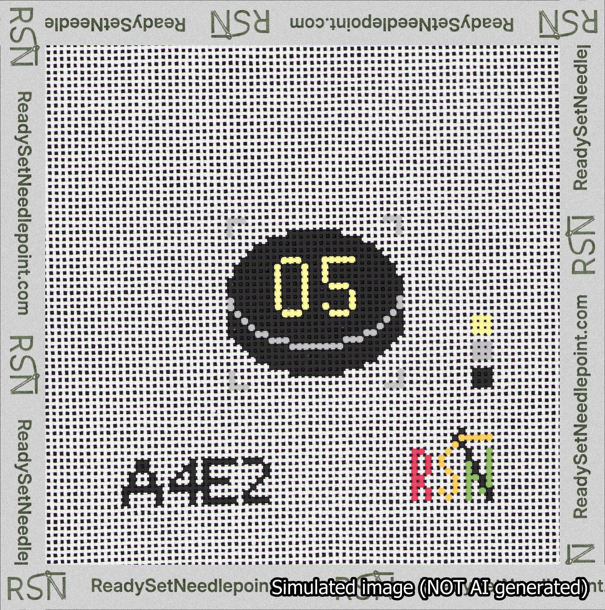 Hockey Puck Bag Charm Yellow 0-49 Needlepoint Canvas Design