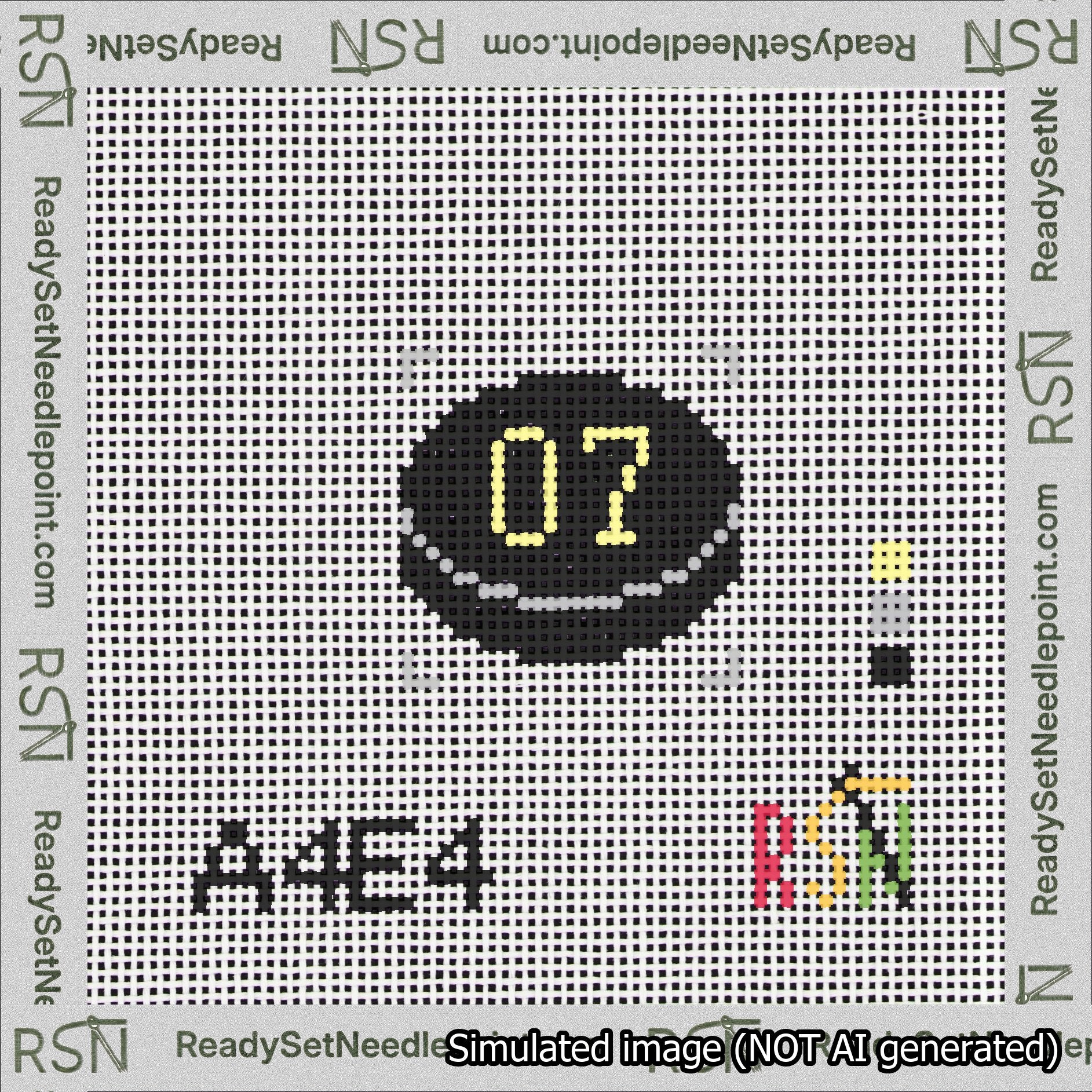 Hockey Puck Bag Charm Yellow 0-49 Needlepoint Canvas Design