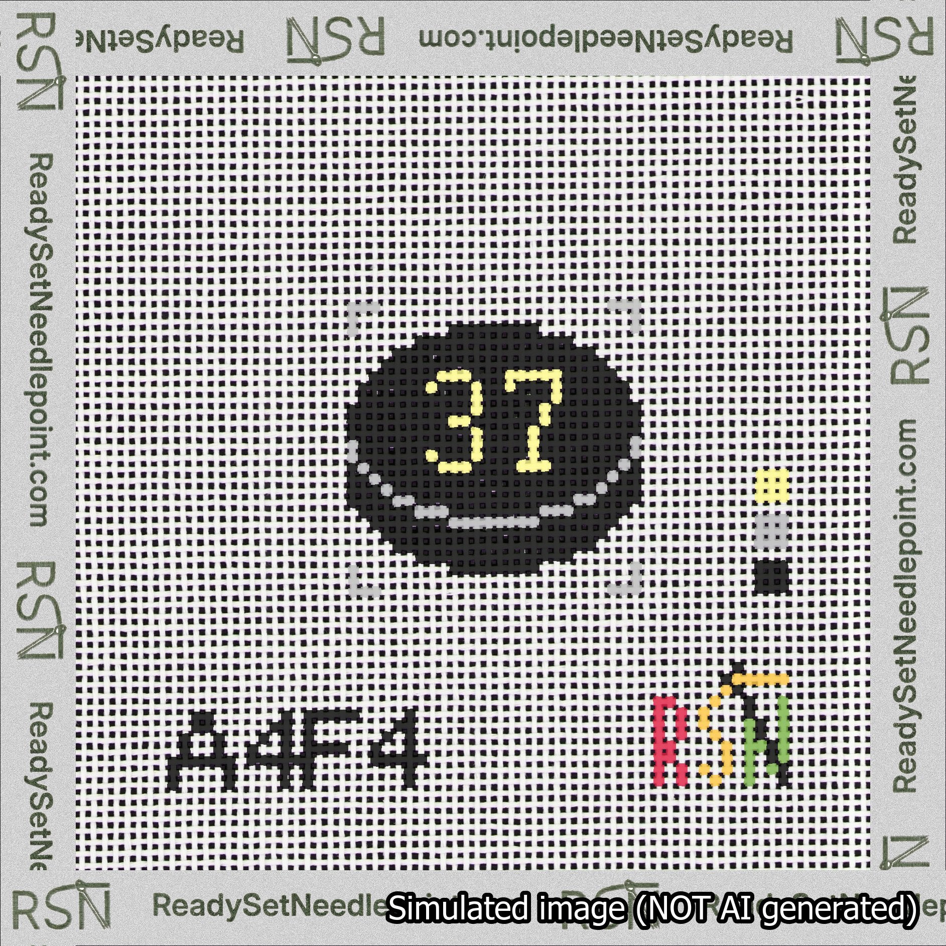 Hockey Puck Bag Charm Yellow 0-49 Needlepoint Canvas Design