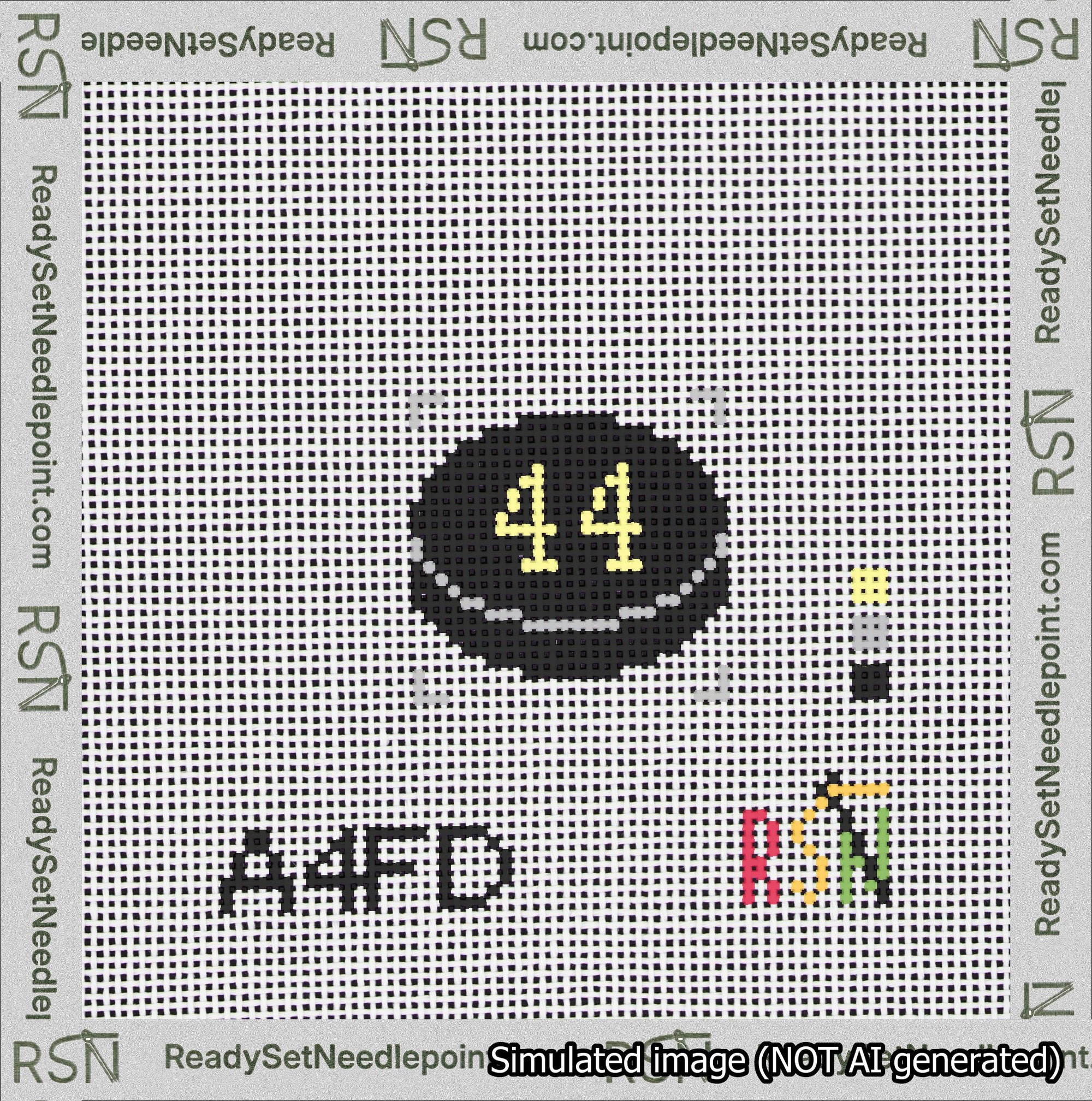 Hockey Puck Bag Charm Yellow 0-49 Needlepoint Canvas Design