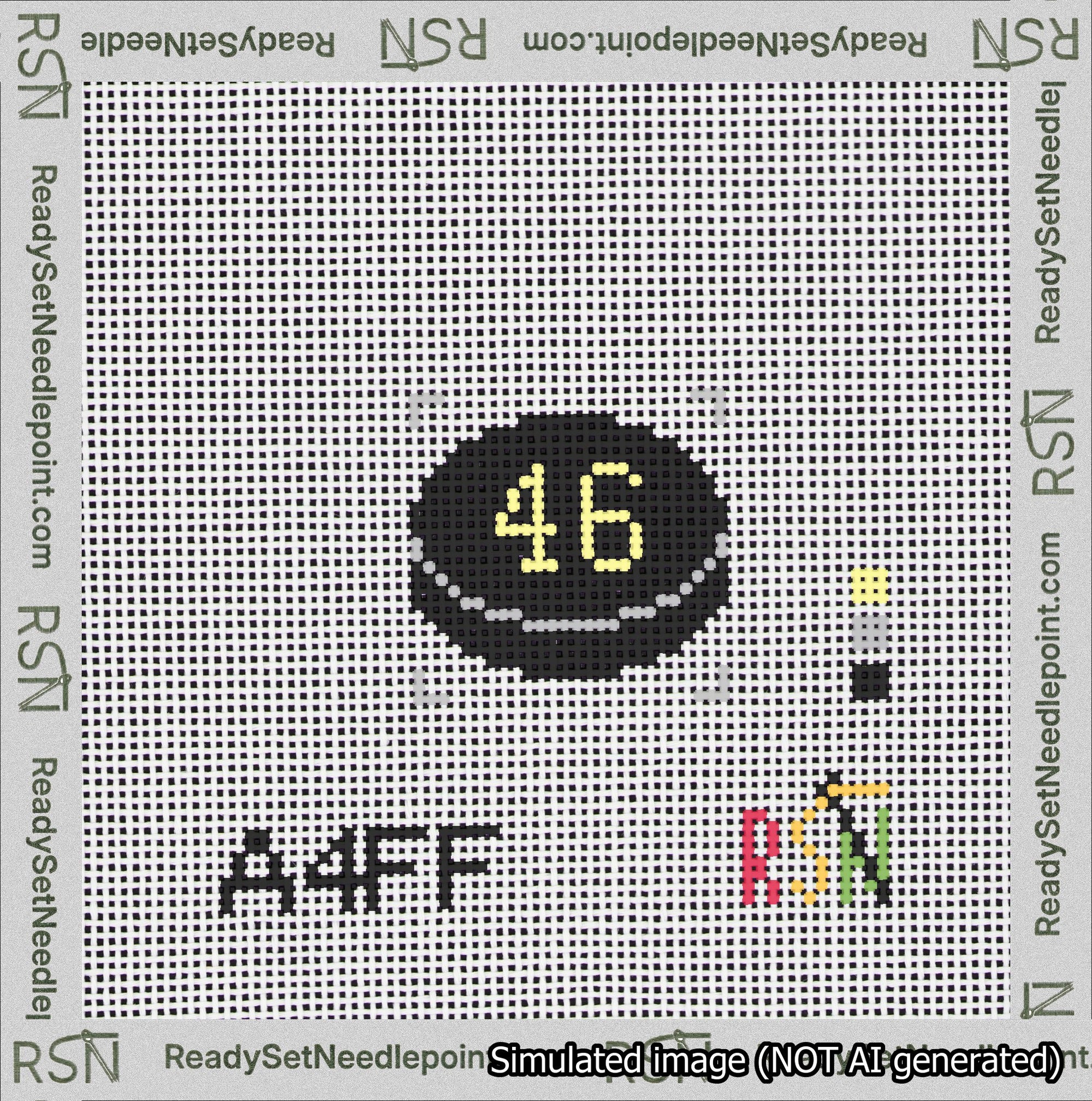 Hockey Puck Bag Charm Yellow 0-49 Needlepoint Canvas Design