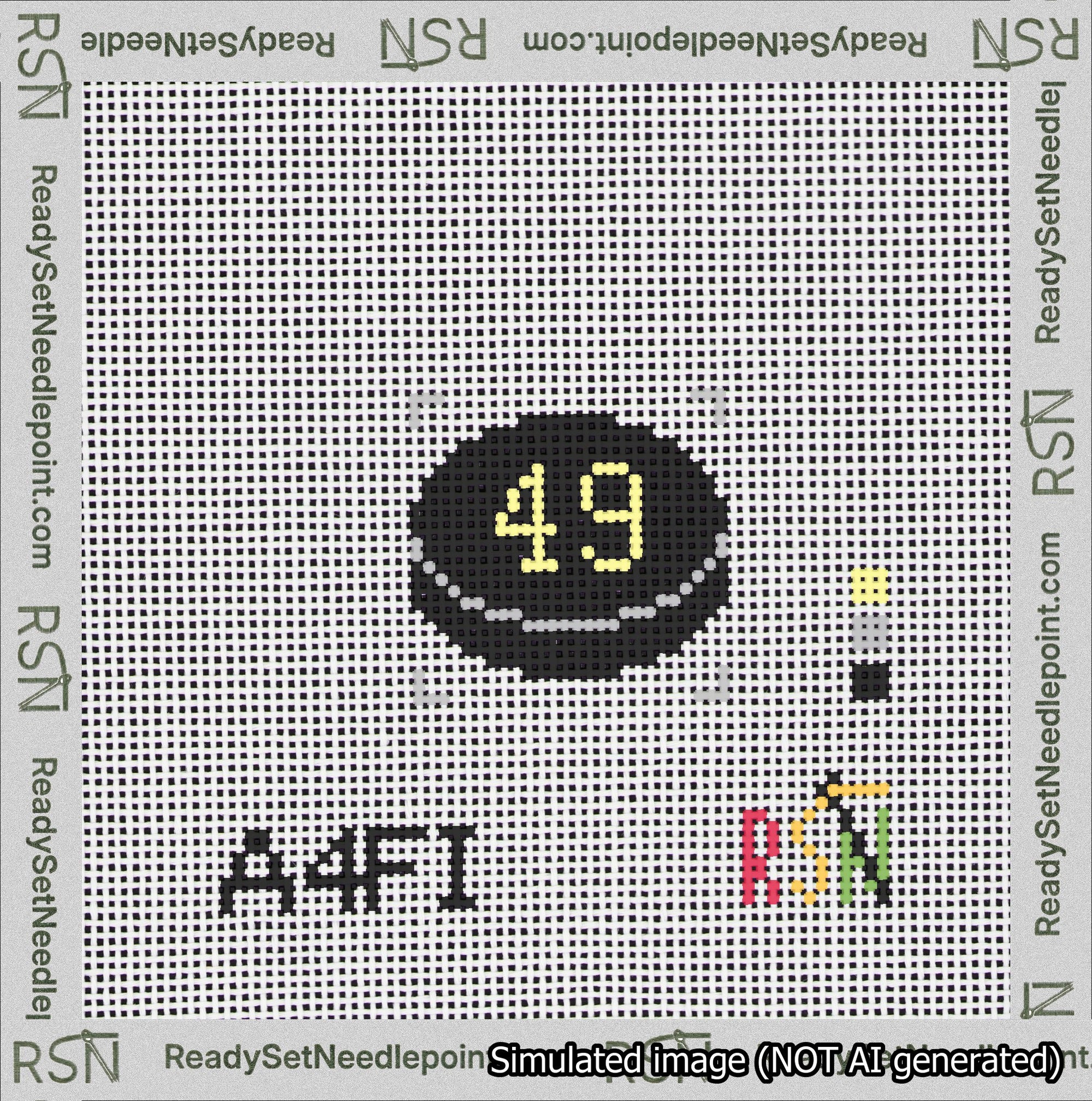 Hockey Puck Bag Charm Yellow 0-49 Needlepoint Canvas Design