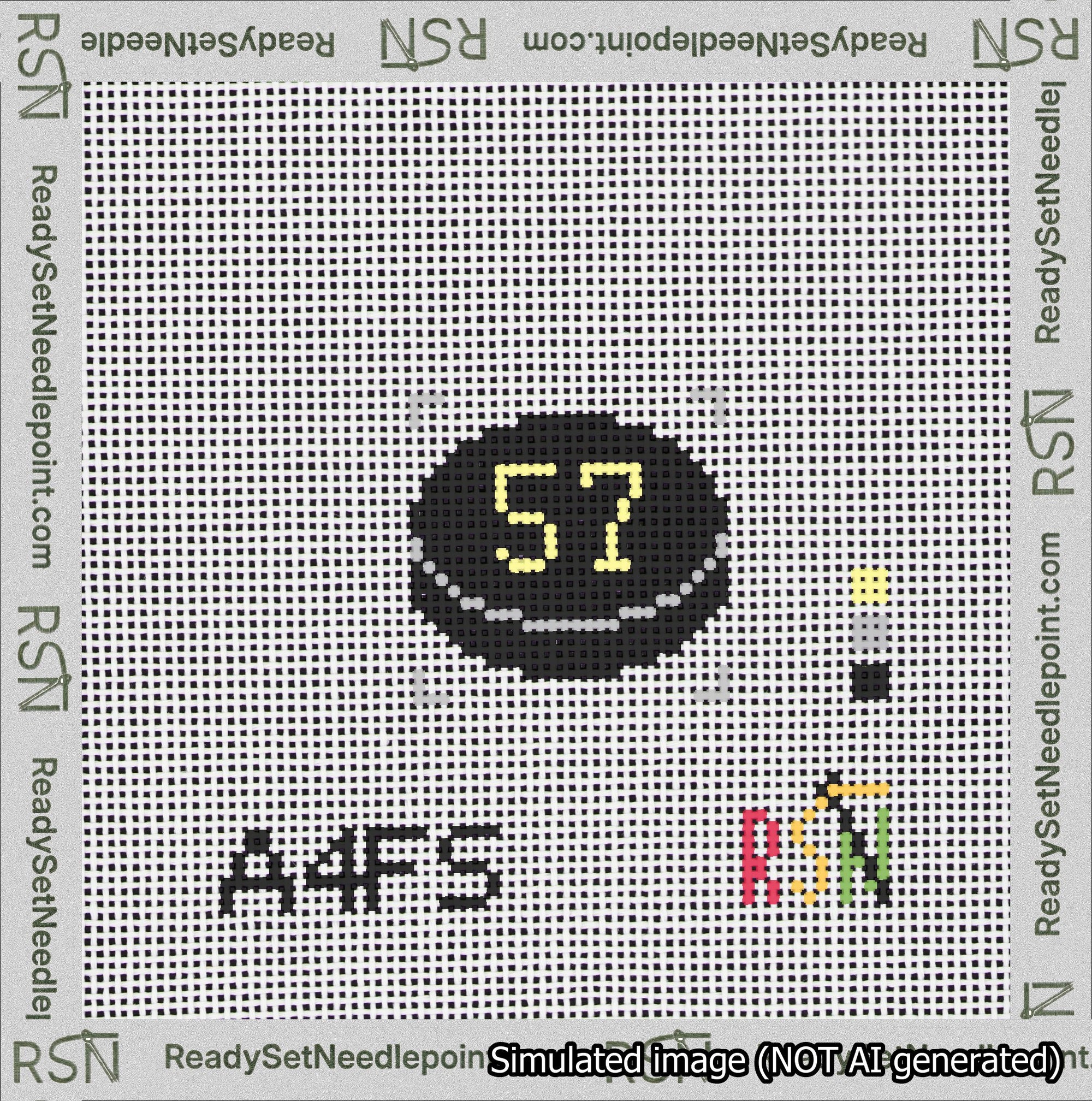 Hockey Puck Bag Charm Yellow 50-99 Needlepoint Canvas Design