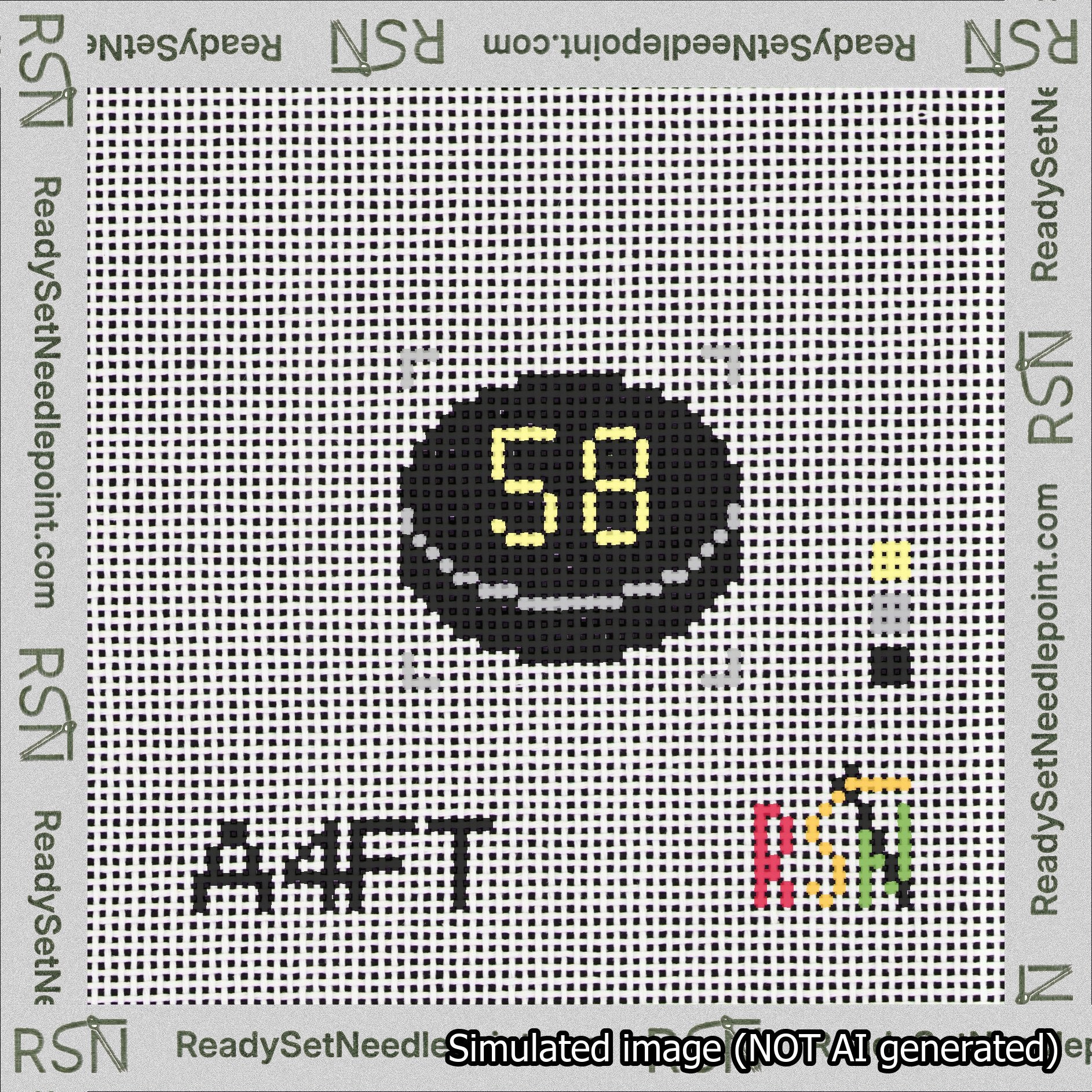 Hockey Puck Bag Charm Yellow 50-99 Needlepoint Canvas Design