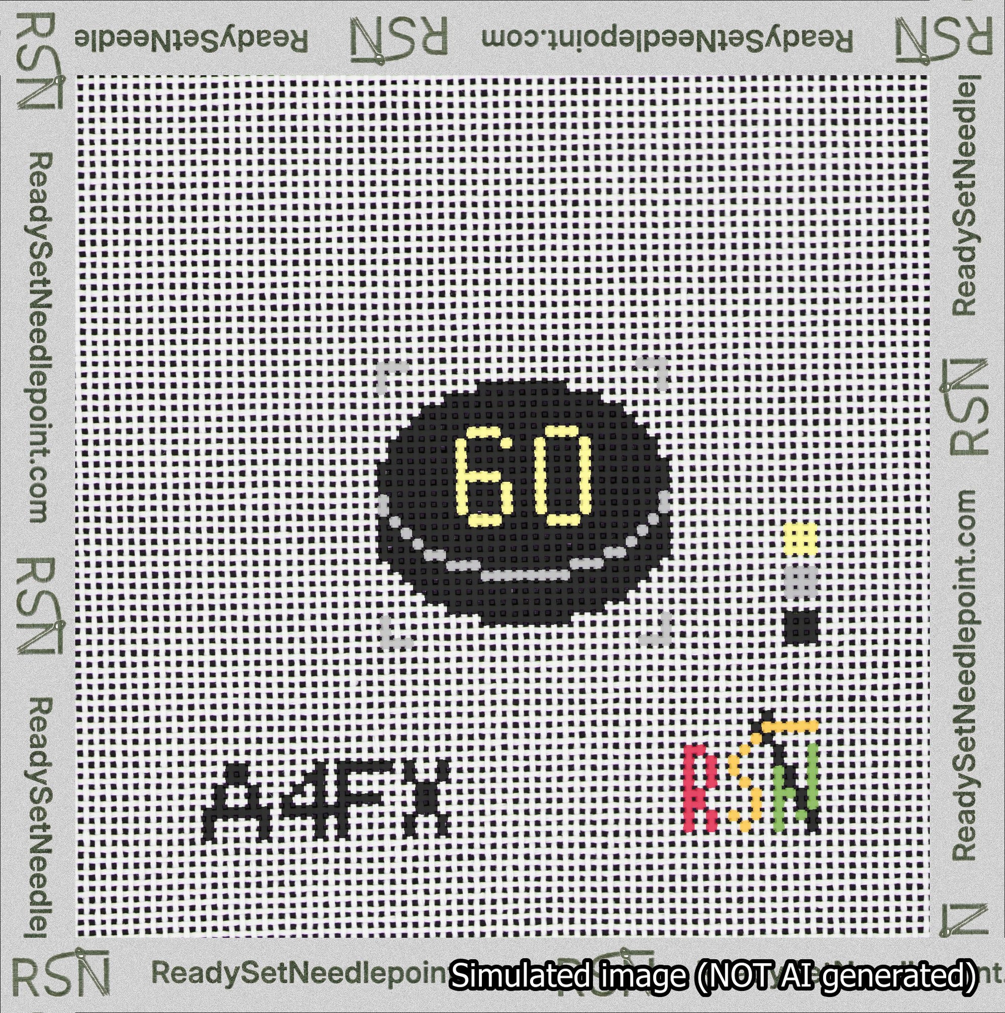 Hockey Puck Bag Charm Yellow 50-99 Needlepoint Canvas Design