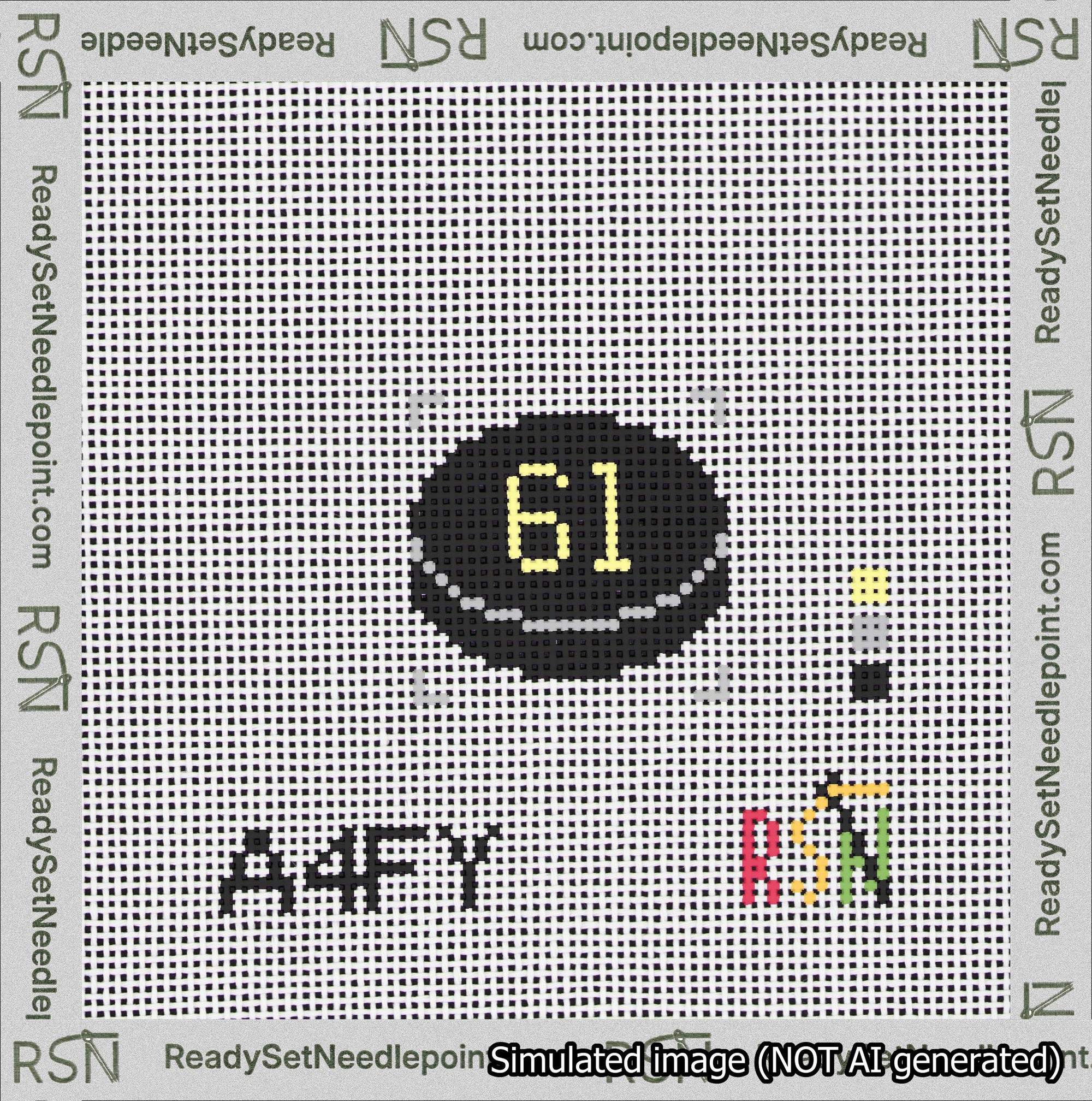 Hockey Puck Bag Charm Yellow 50-99 Needlepoint Canvas Design