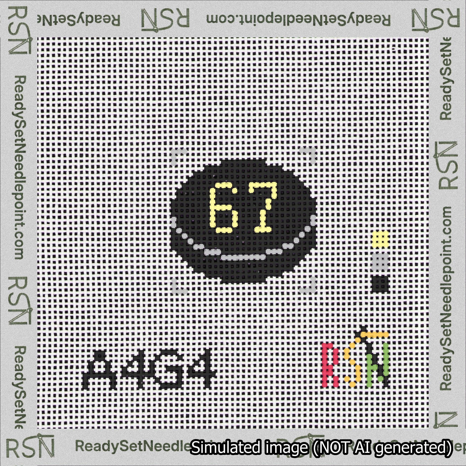 Hockey Puck Bag Charm Yellow 50-99 Needlepoint Canvas Design