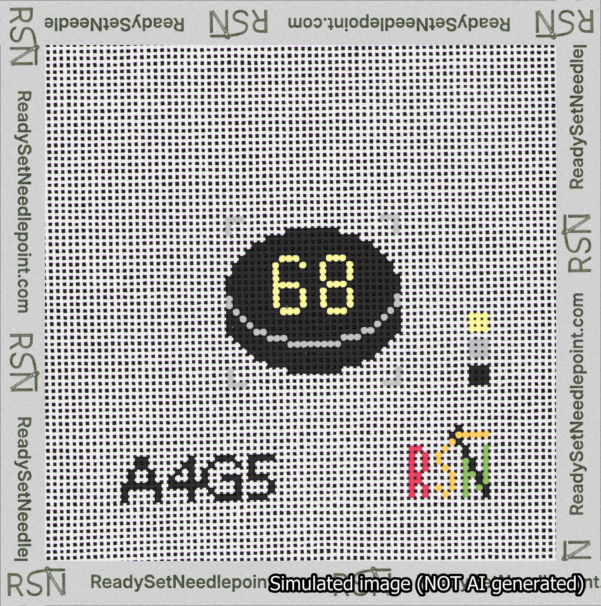 Hockey Puck Bag Charm Yellow 50-99 Needlepoint Canvas Design