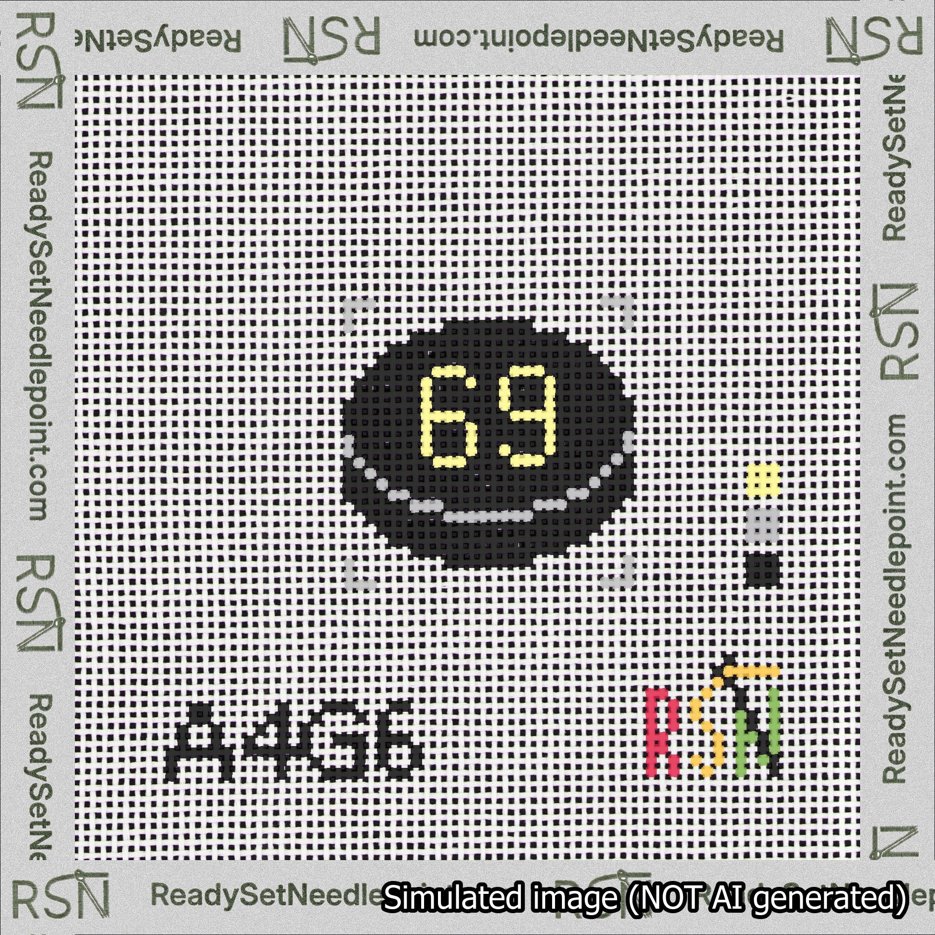 Hockey Puck Bag Charm Yellow 50-99 Needlepoint Canvas Design