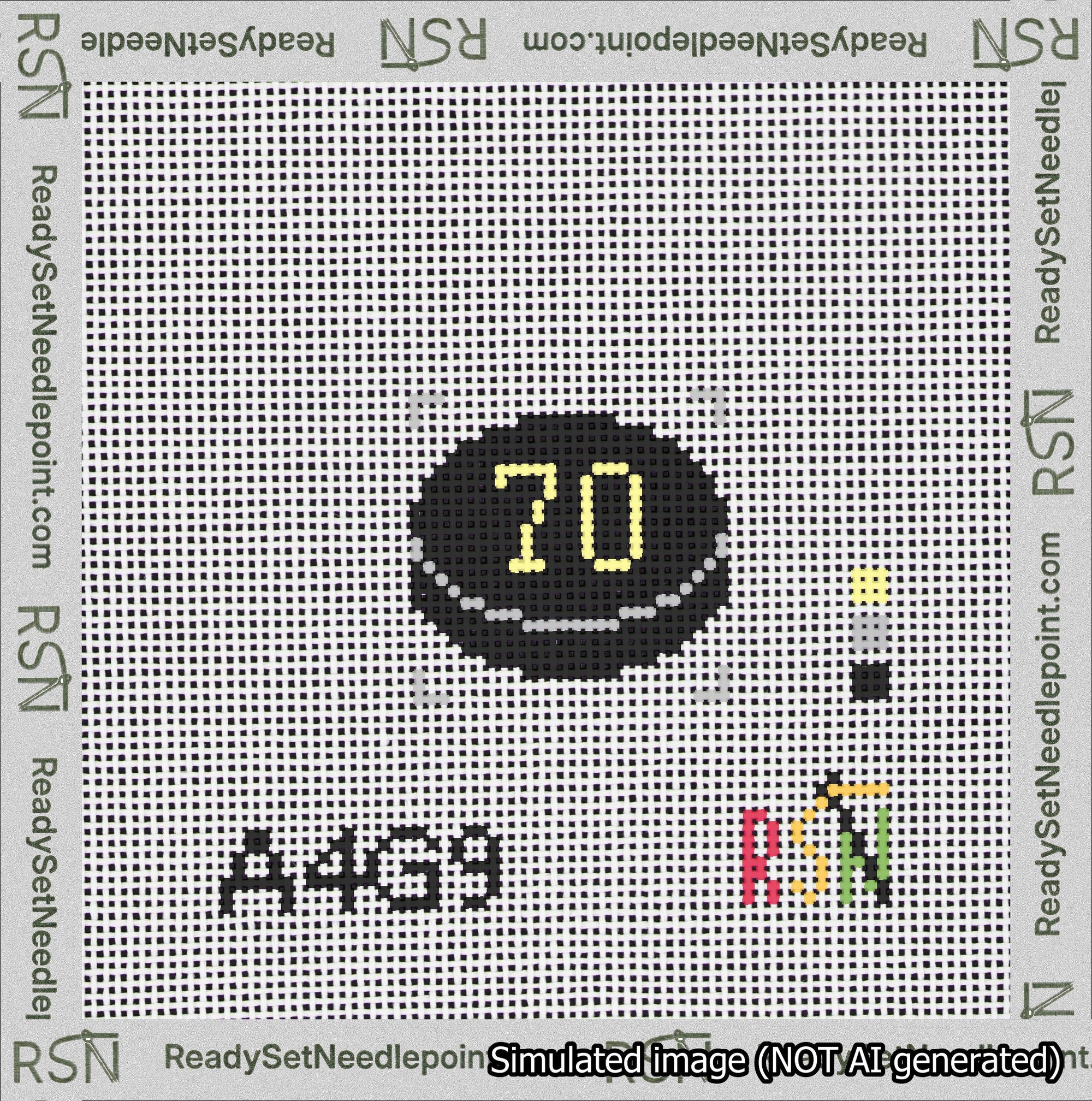 Hockey Puck Bag Charm Yellow 50-99 Needlepoint Canvas Design