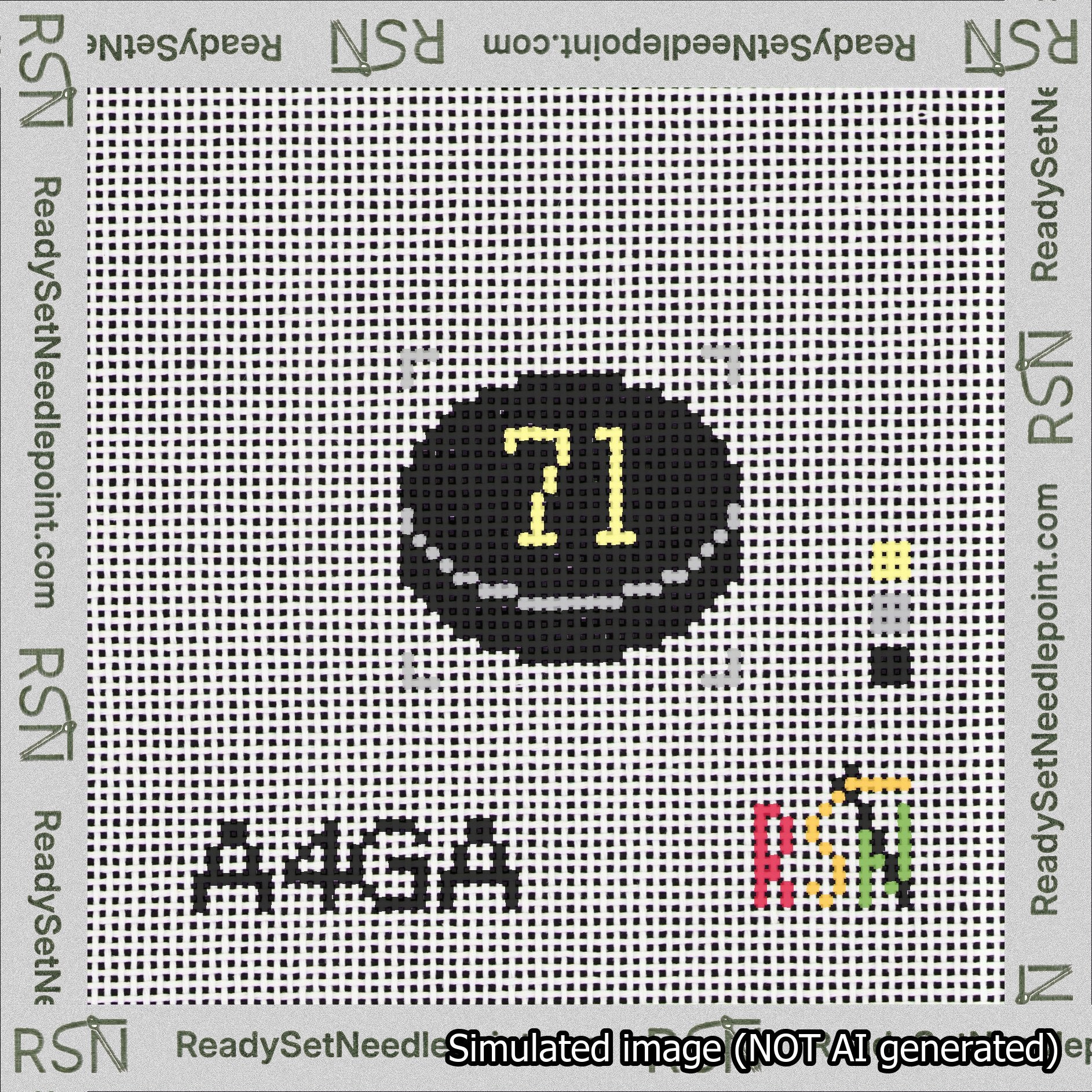 Hockey Puck Bag Charm Yellow 50-99 Needlepoint Canvas Design