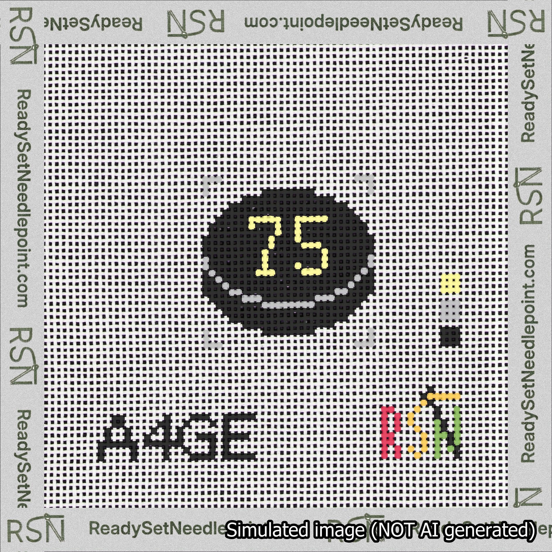 Hockey Puck Bag Charm Yellow 50-99 Needlepoint Canvas Design