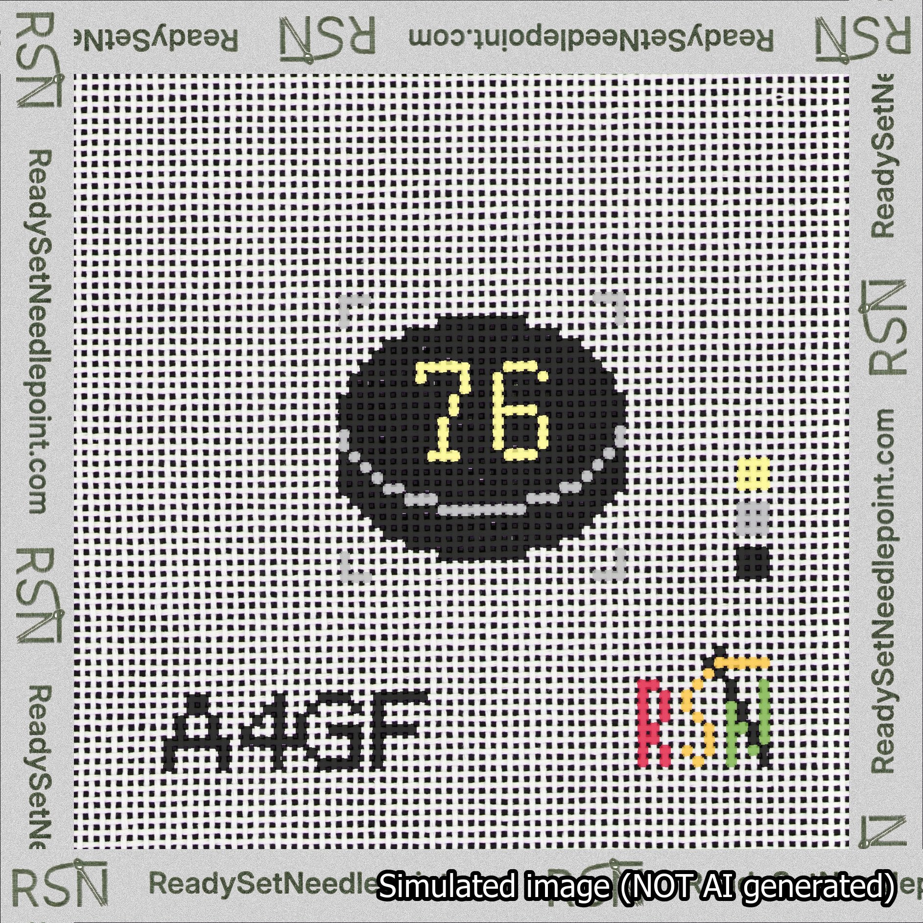 Hockey Puck Bag Charm Yellow 50-99 Needlepoint Canvas Design