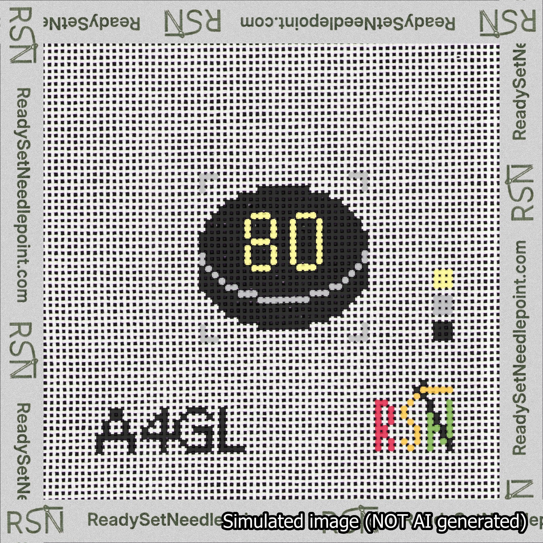 Hockey Puck Bag Charm Yellow 50-99 Needlepoint Canvas Design