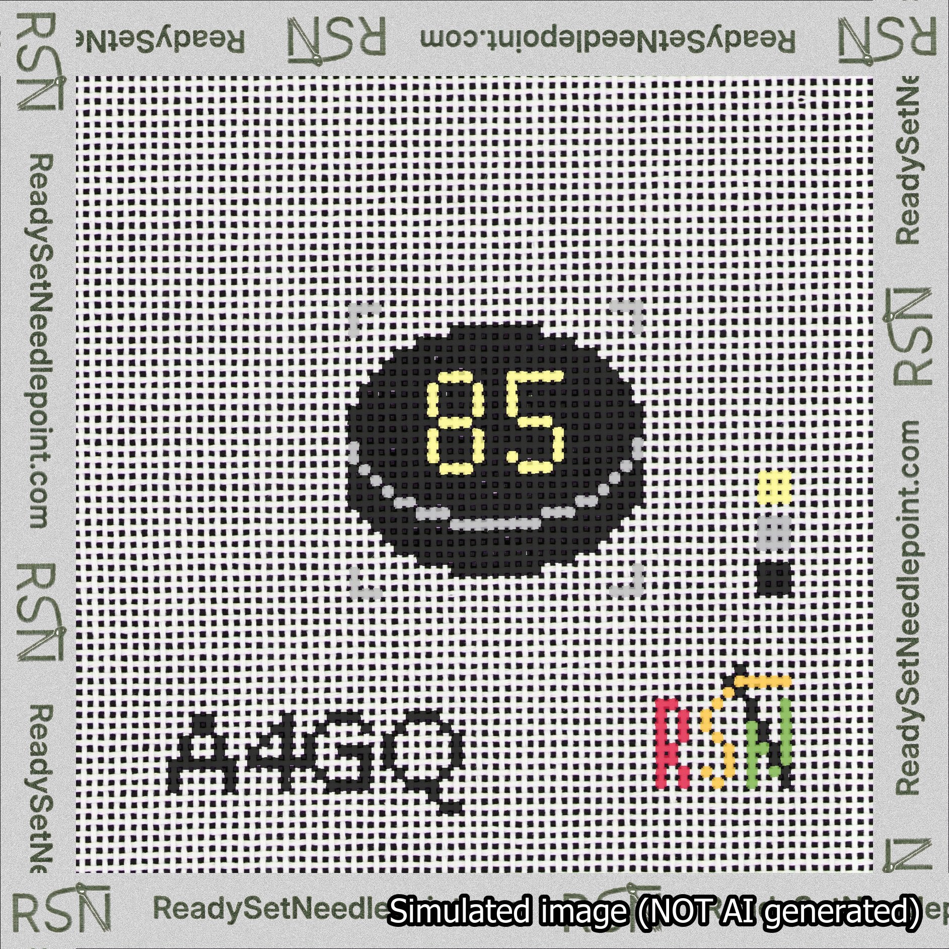 Hockey Puck Bag Charm Yellow 50-99 Needlepoint Canvas Design