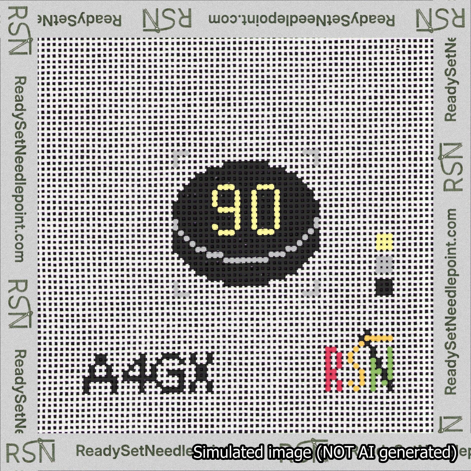 Hockey Puck Bag Charm Yellow 50-99 Needlepoint Canvas Design