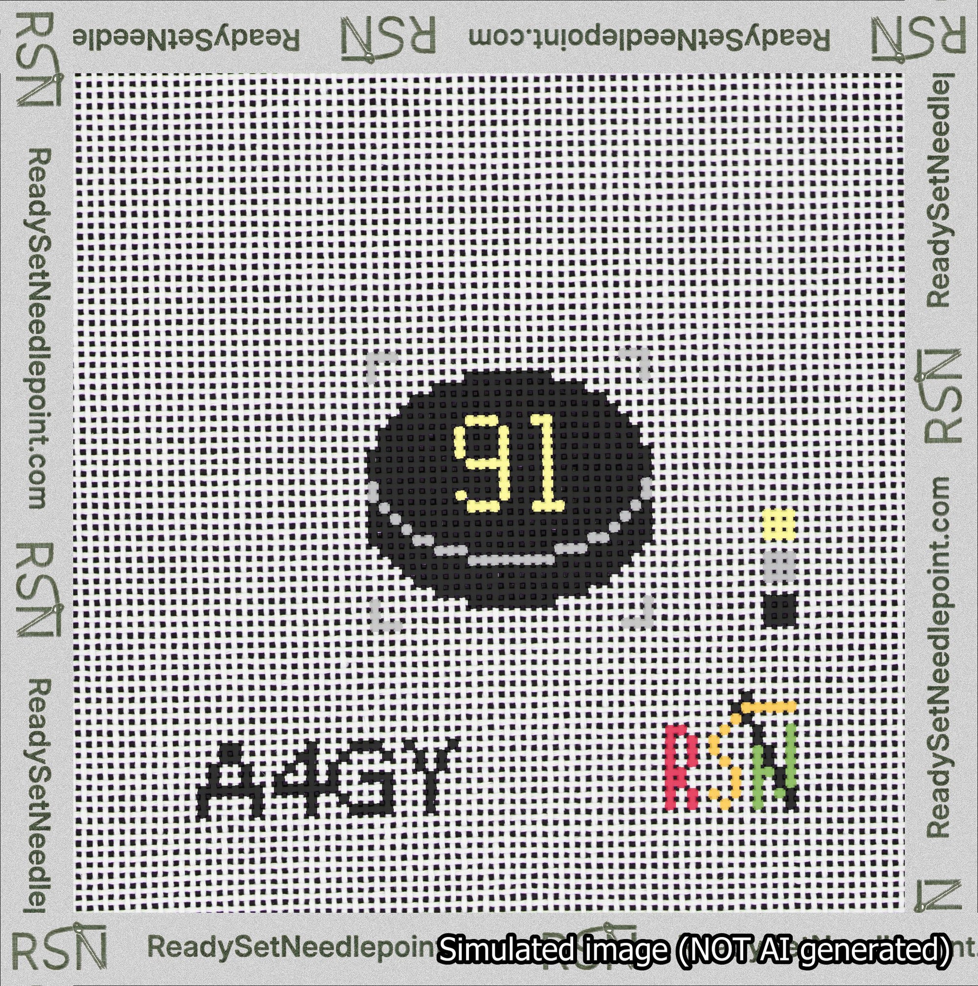 Hockey Puck Bag Charm Yellow 50-99 Needlepoint Canvas Design